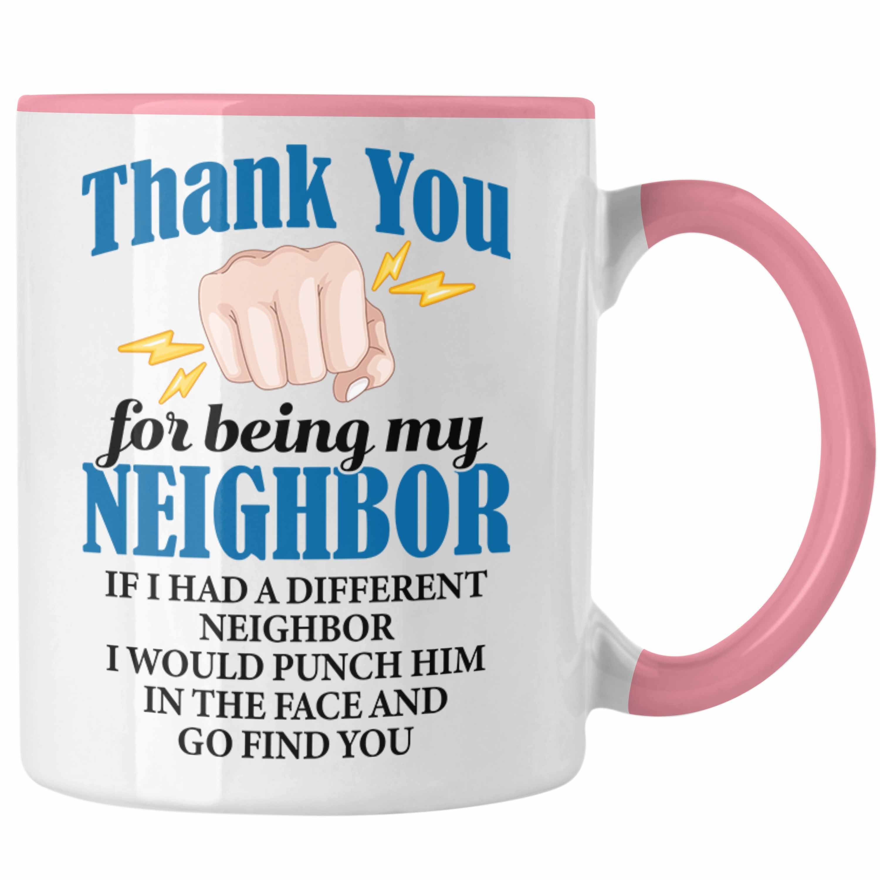 Trendation Tasse Trendation - Bester Nachbar Geschenk für Nachbarn Tasse Geschenkidee Beste Nachbarn der Welt Rosa