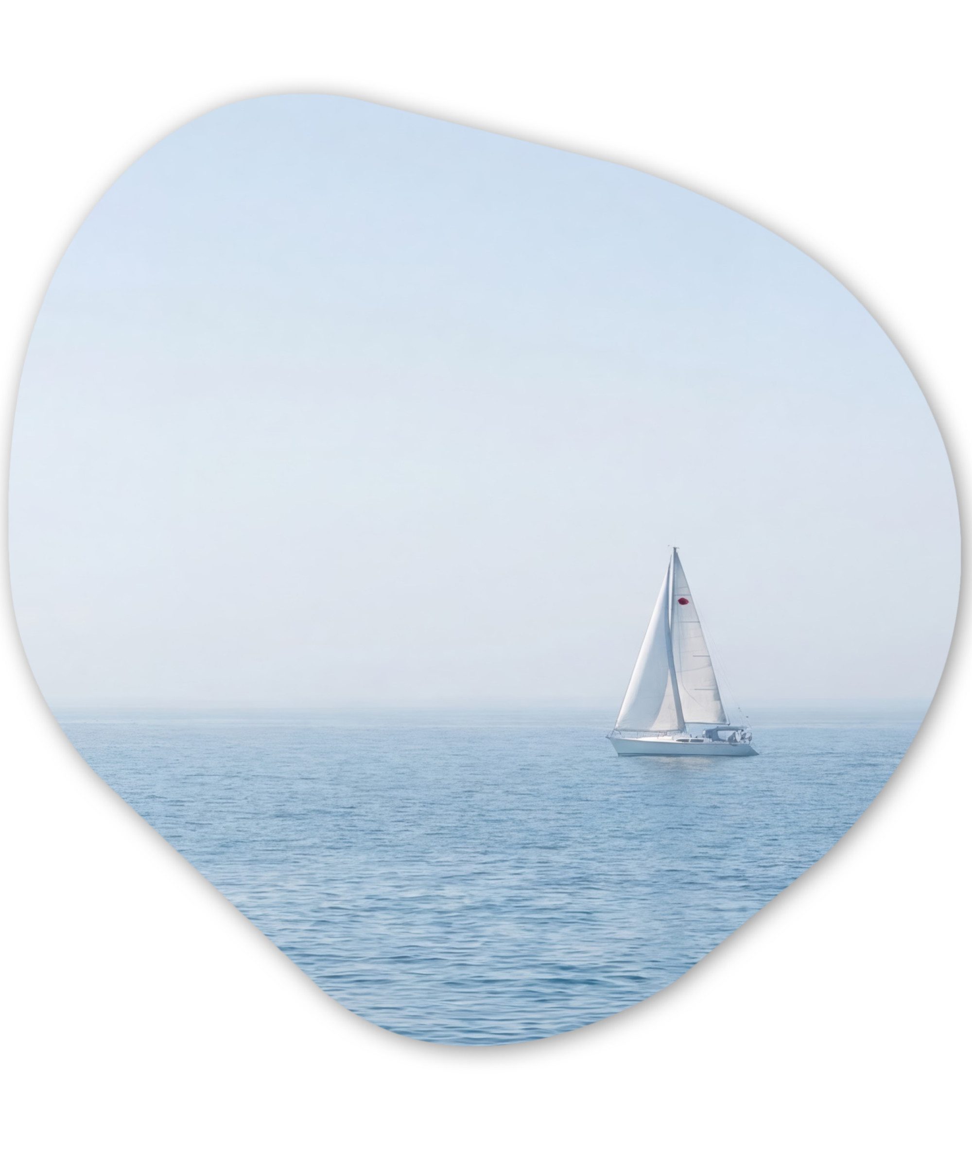 MuchoWow Gemälde Horizont - Segelboot - Meer, Fotodruck (1 St), Wandbild Abstrakt, Wohnzimmer Schlafzimmer Wanddekoration, 40x40 cm