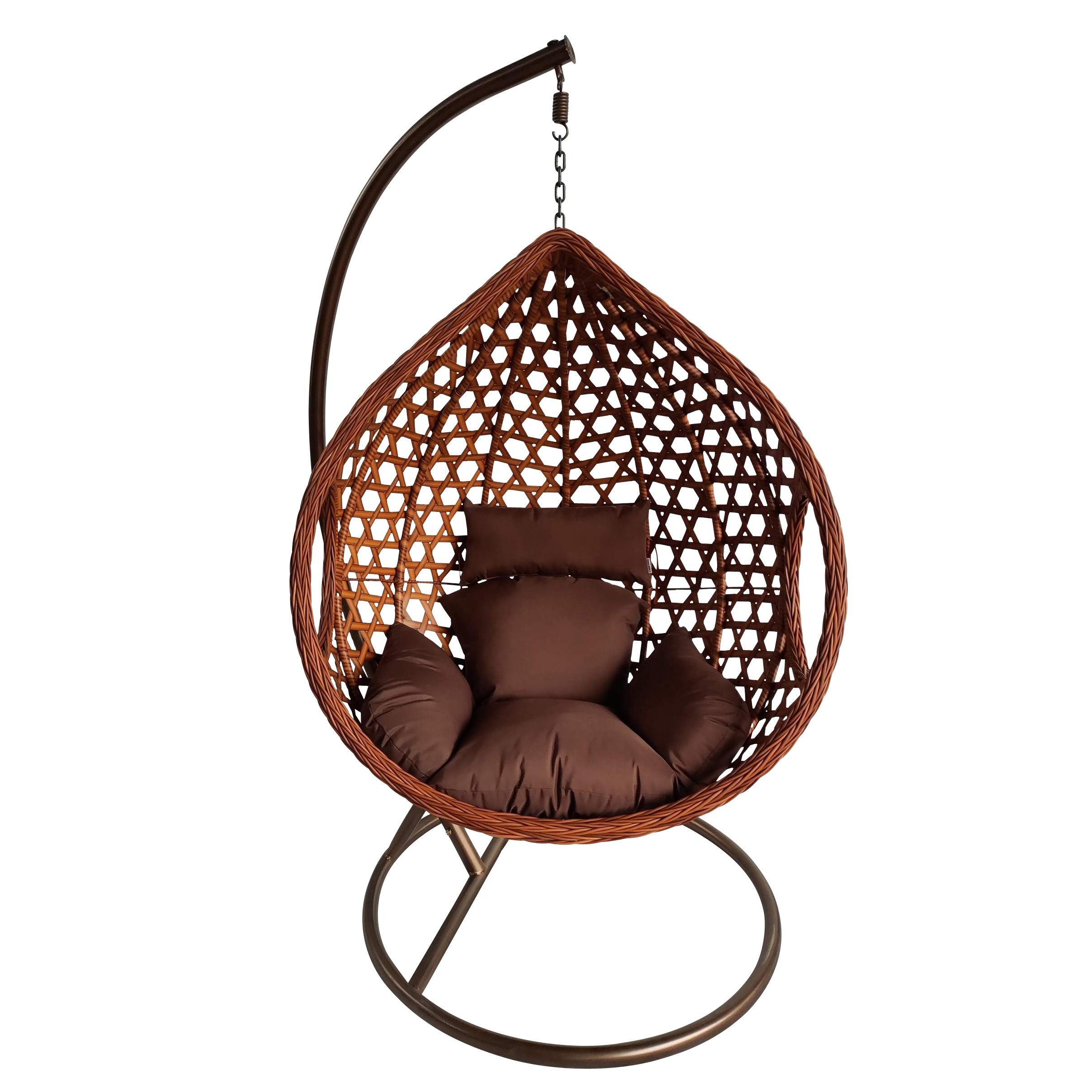 ESTEXO Подвесноые стулья Polyrattan Outdoor Hängestuhl Rattan Gartenstuhl + Sitzkissen Braun