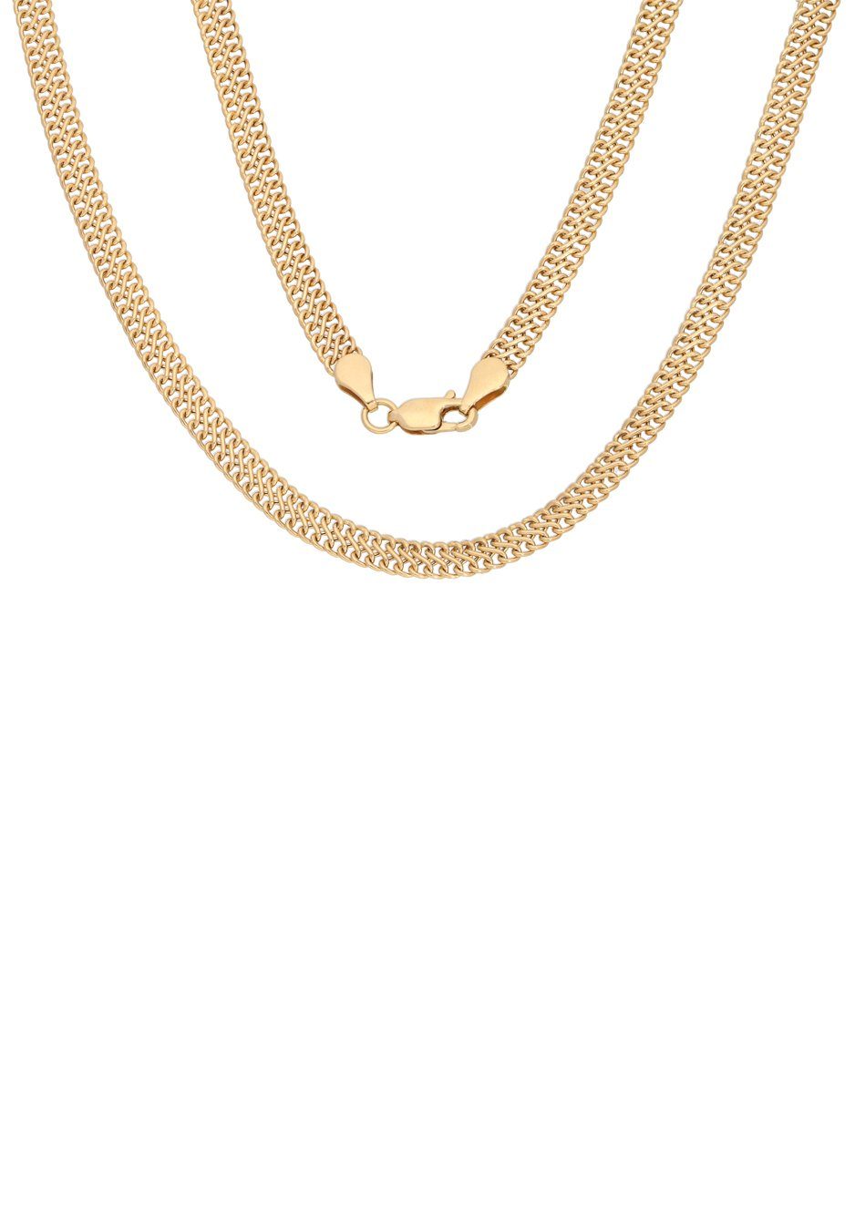 Firetti Goldkette Schmuck Geschenk Gold 375 Halsschmuck Halskette Goldkette Doppelpanzer, zu Kleid, Shirt, Jeans, Sneaker! Anlass Geburtstag Weihnachten