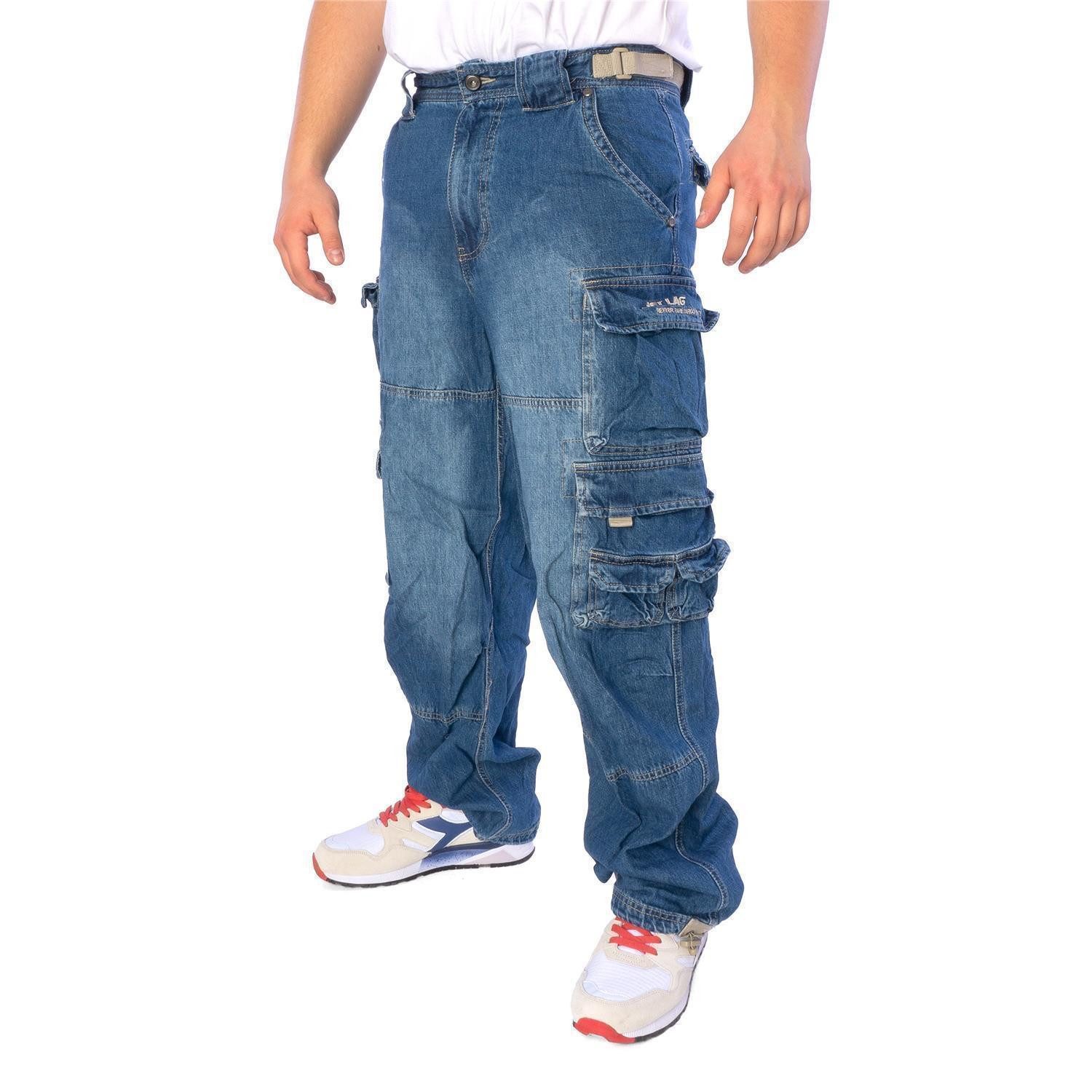 Jet Lag Cargojeans Jeans Jet Lag 007 denim light navy weites Bein