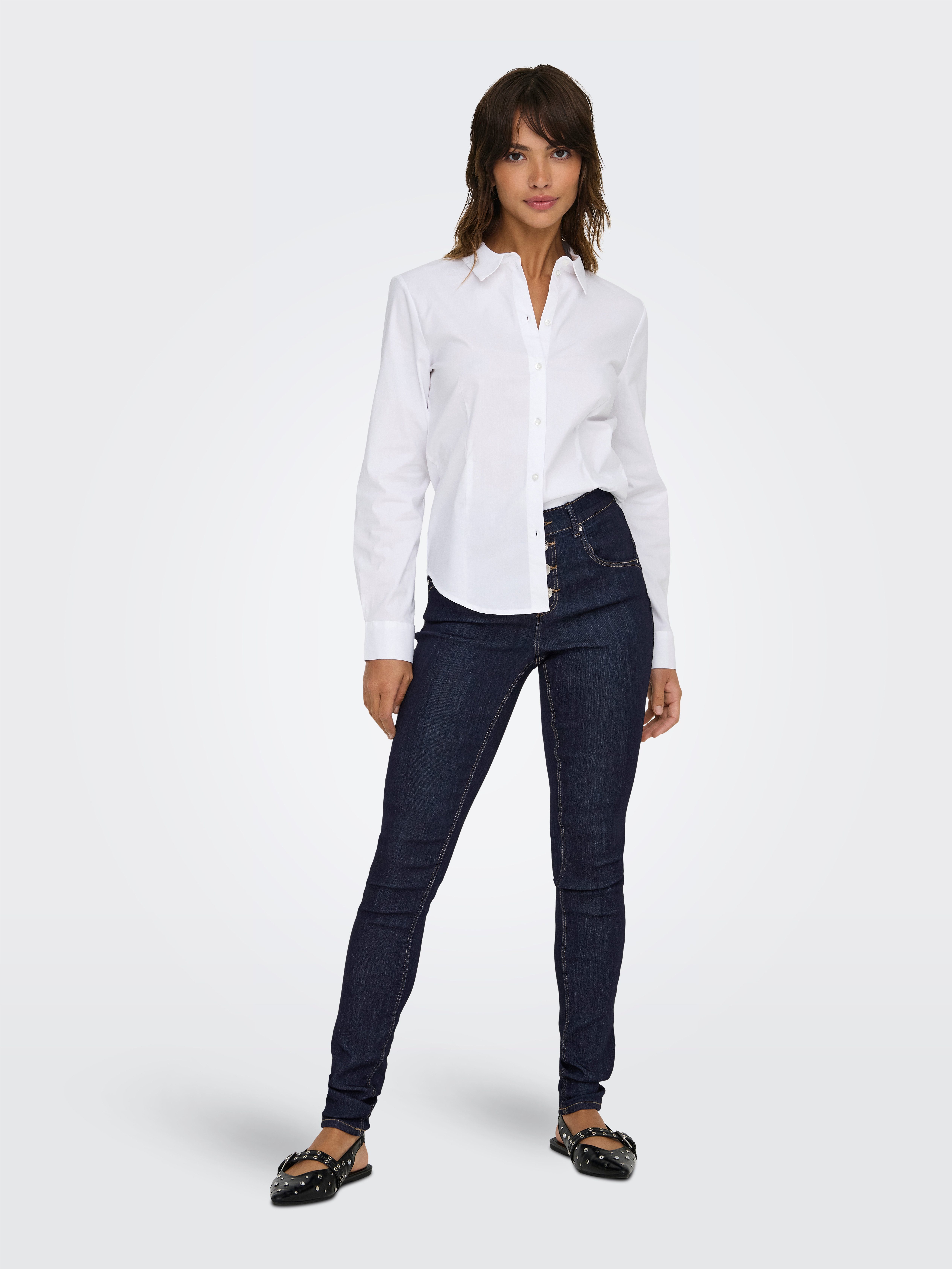 Skinny-fit-Jeans ONLRAIN HW SK VIS BUTTON PUSH UP DNM PIM