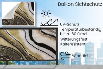 MuchoWow Balkonsichtschutz Edelstein - Abstrakt - Marmor - Natur (1-St) Balkonbanner, Sichtschutz für den Balkon, Robustes und wetterfest