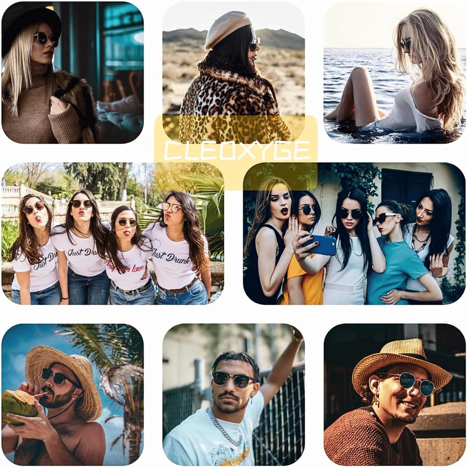 LuxusKollektion Retrosonnenbrille Sonnenbrille polarisierte Damen Pink Lens & Bernstein Rahmen