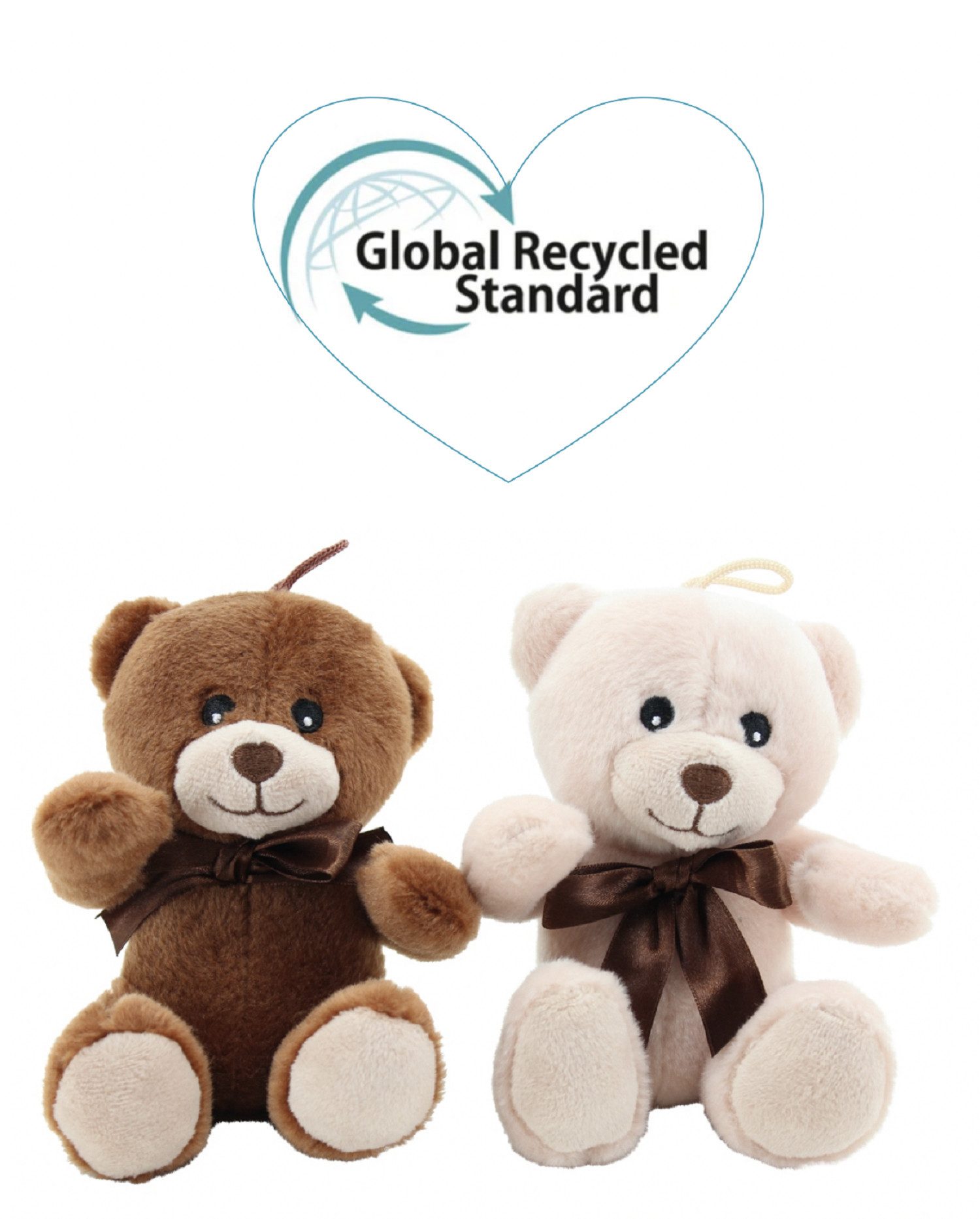 Sweety-Toys Kuscheltier Sweety Toys 14729 Teddybär 2er Set aus recyceltem Material