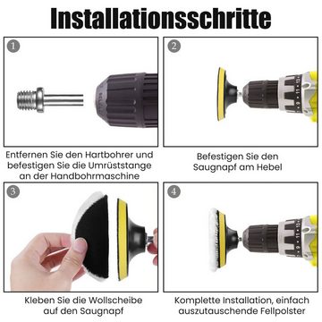 Amissz Polierpad Auto-Polierpad-Set,Weich und dick,wiederverwendbar,5 Stück