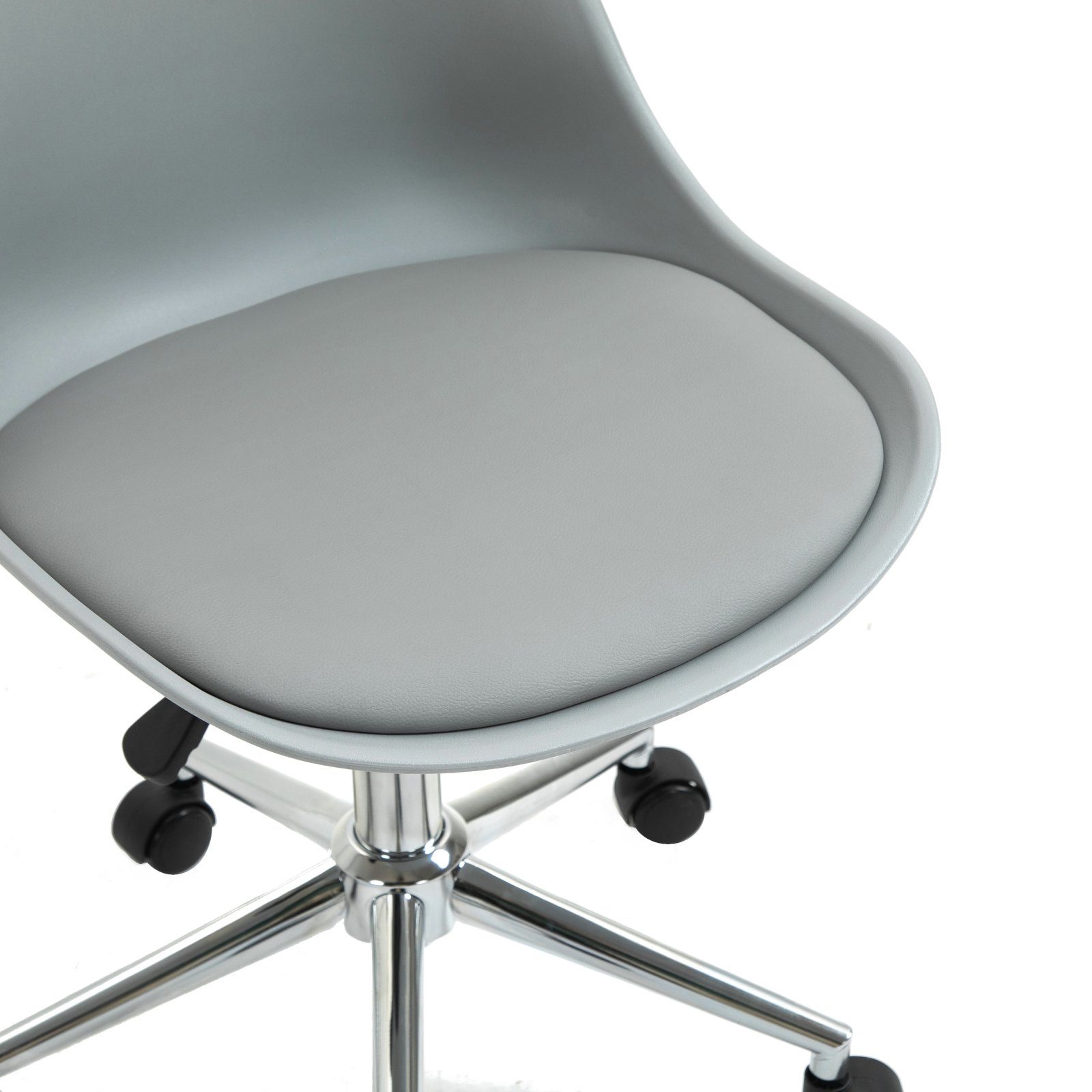 1 Schreibtischstuhl grau (Paket, grau Sitzkomfort, stufenlos bodenschonende | höhenverstellbar, EDDY hoher SVITA St), Rollen