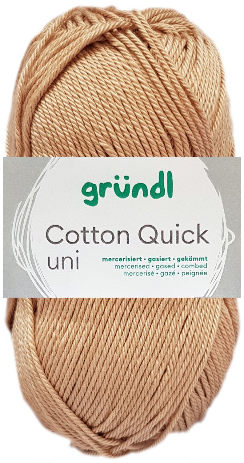 Häkelwolle 50 Gramm Gründl Cotton Quick Uni 139 Beige