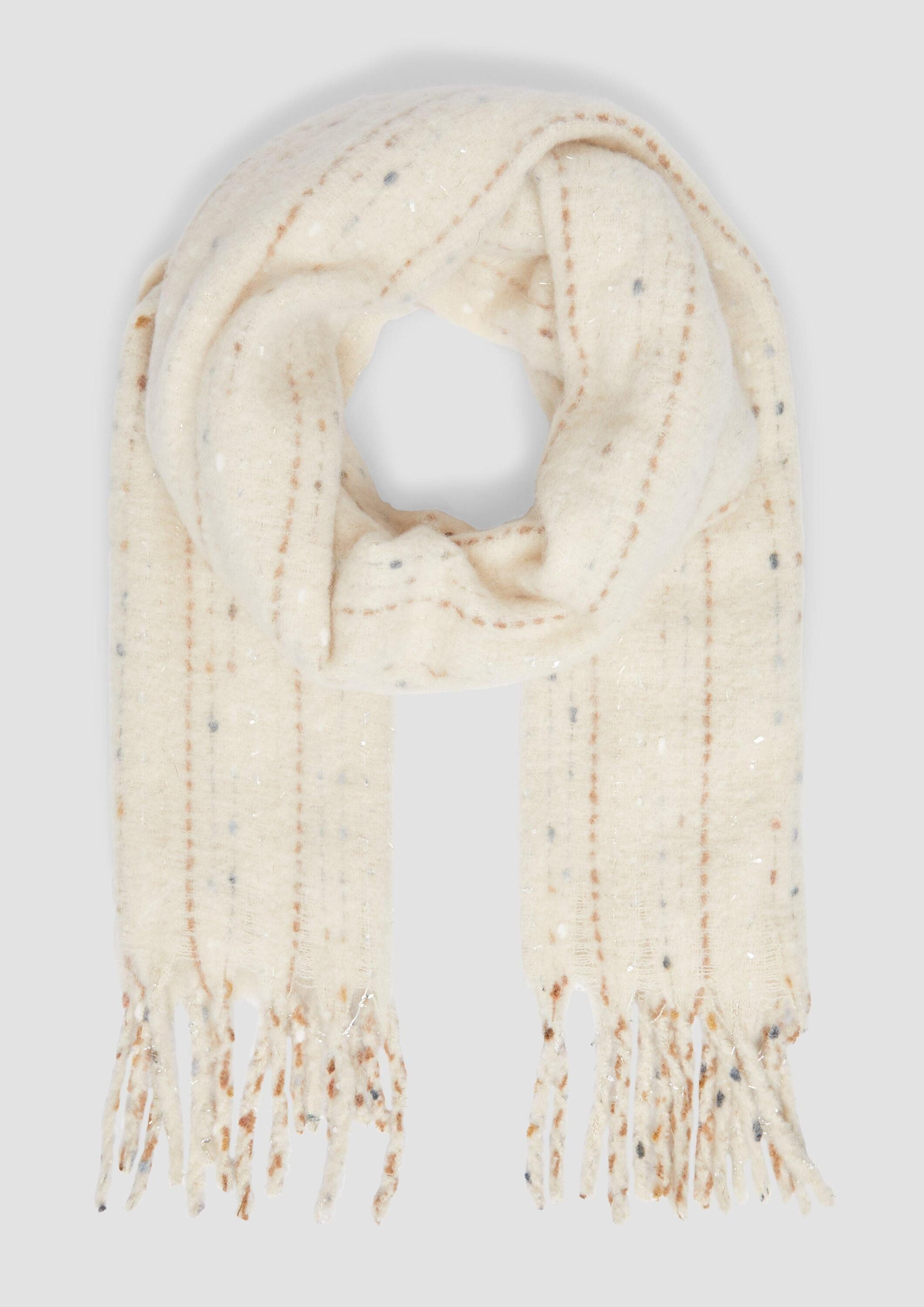 s.Oliver Schal Tuch, Fransen-Schal mit Glitzergarn günstig online kaufen