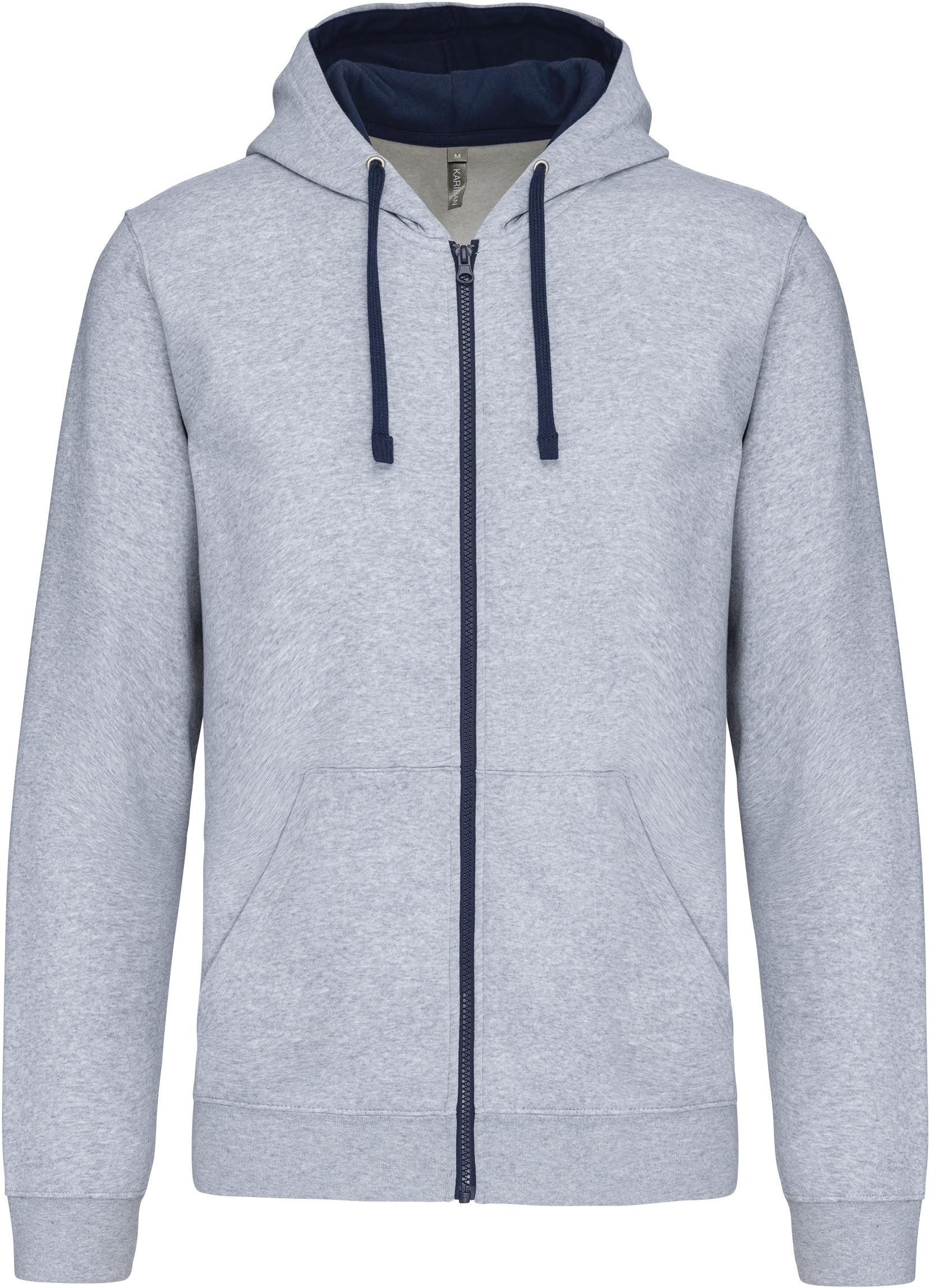 Kariban Kapuzensweatjacke HERREN-KAPUZENSWEATSHIRT BICOLOR mit Reißverschlu günstig online kaufen
