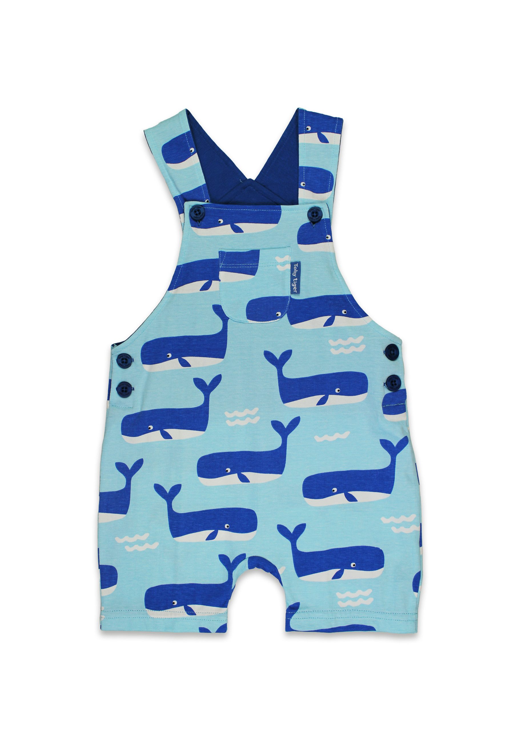 Toby Tiger Latzhose Latzhose mit Wal und Wellen Print