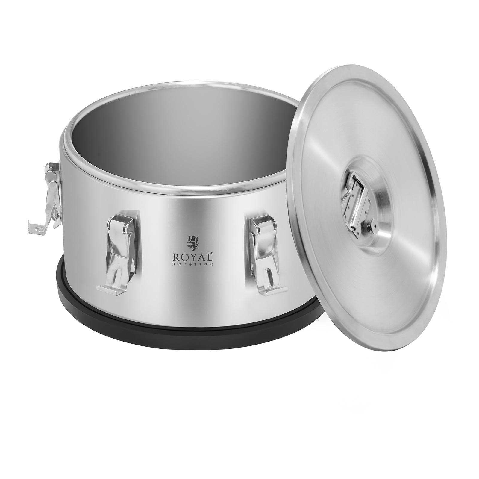 Royal Catering Thermobehälter Thermobox Warmhaltebehälter 10 L Stapelbar, Edelstahl, verschiedene Größen