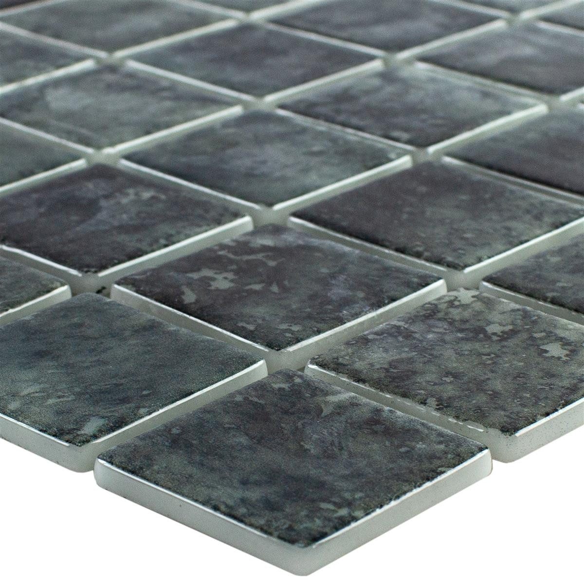 Mosafil Mosaikfliesen Glas Schwimmbad Pool Mosaik Fliesen Baltic 38x38 mm, Glas 31.600x31.600, schwarz, Punktverklebt - Frostsicher - Wasserdicht - Wasserfest - Rutschfest