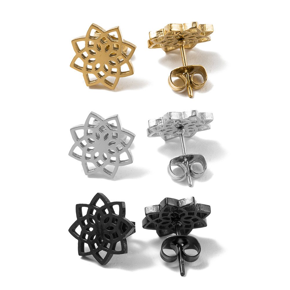 Firetti Ohrstecker-Set Multipack Schmuck Geschenk Edelstahl Ohrschmuck Ohrringe Blumen (Set, 6-tlg), Made in Germany