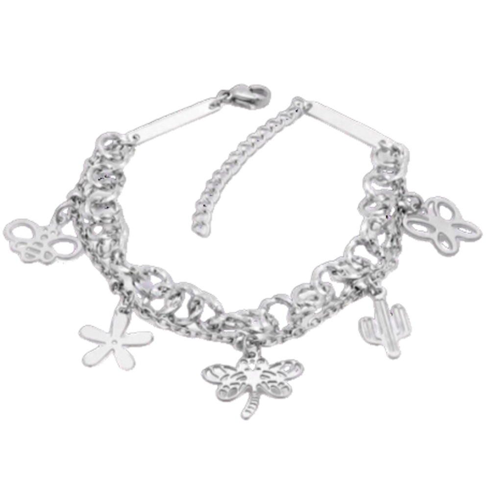Armband Bettelarmband Libelle Silber aus Edelstahl für Damen