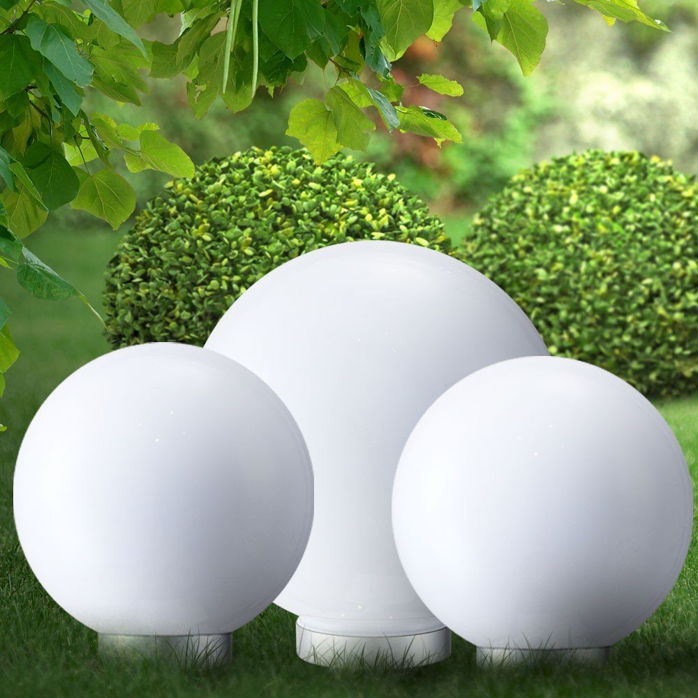 etc-shop Gartenleuchte, 3x LED Solarkugel-Set Gartenleuchte