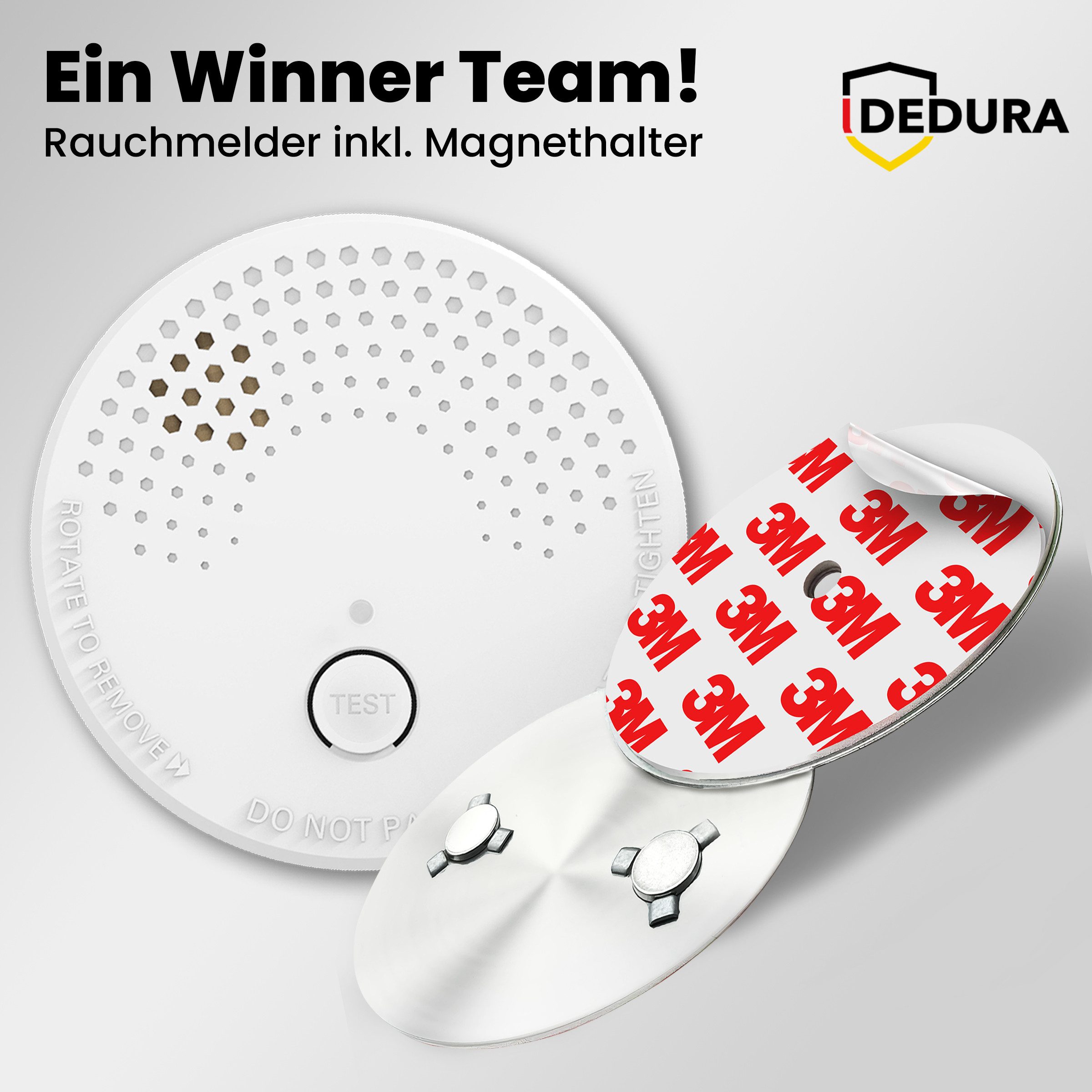 dedura Rauchmelder (Set inkl. Magnethalter mit 10 Jahre Garantie BSI Zertifiziert EN14604)