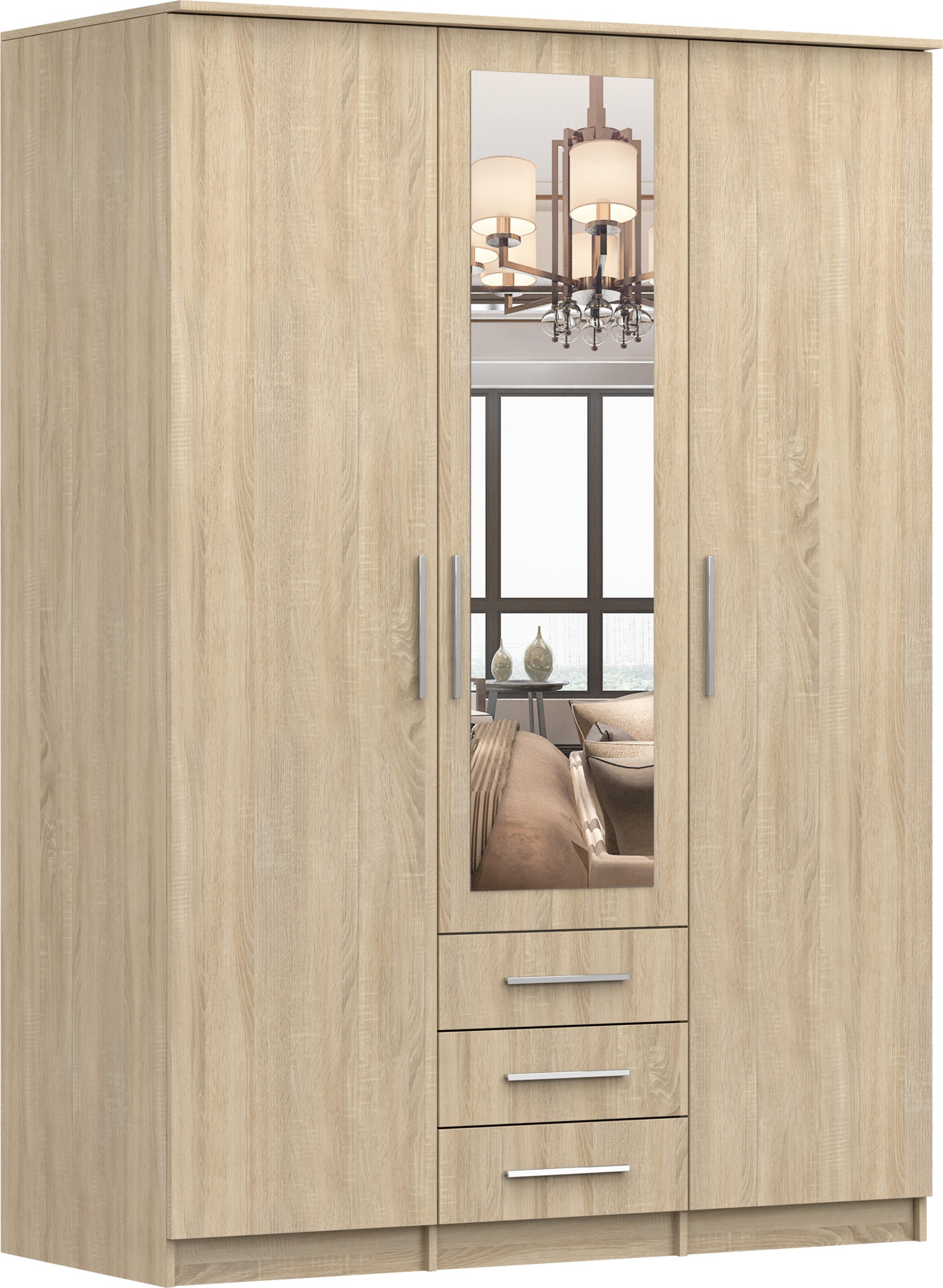 MOEBLO Drehtürenschrank RUTH 3D (mit Spiegel günstig online kaufen