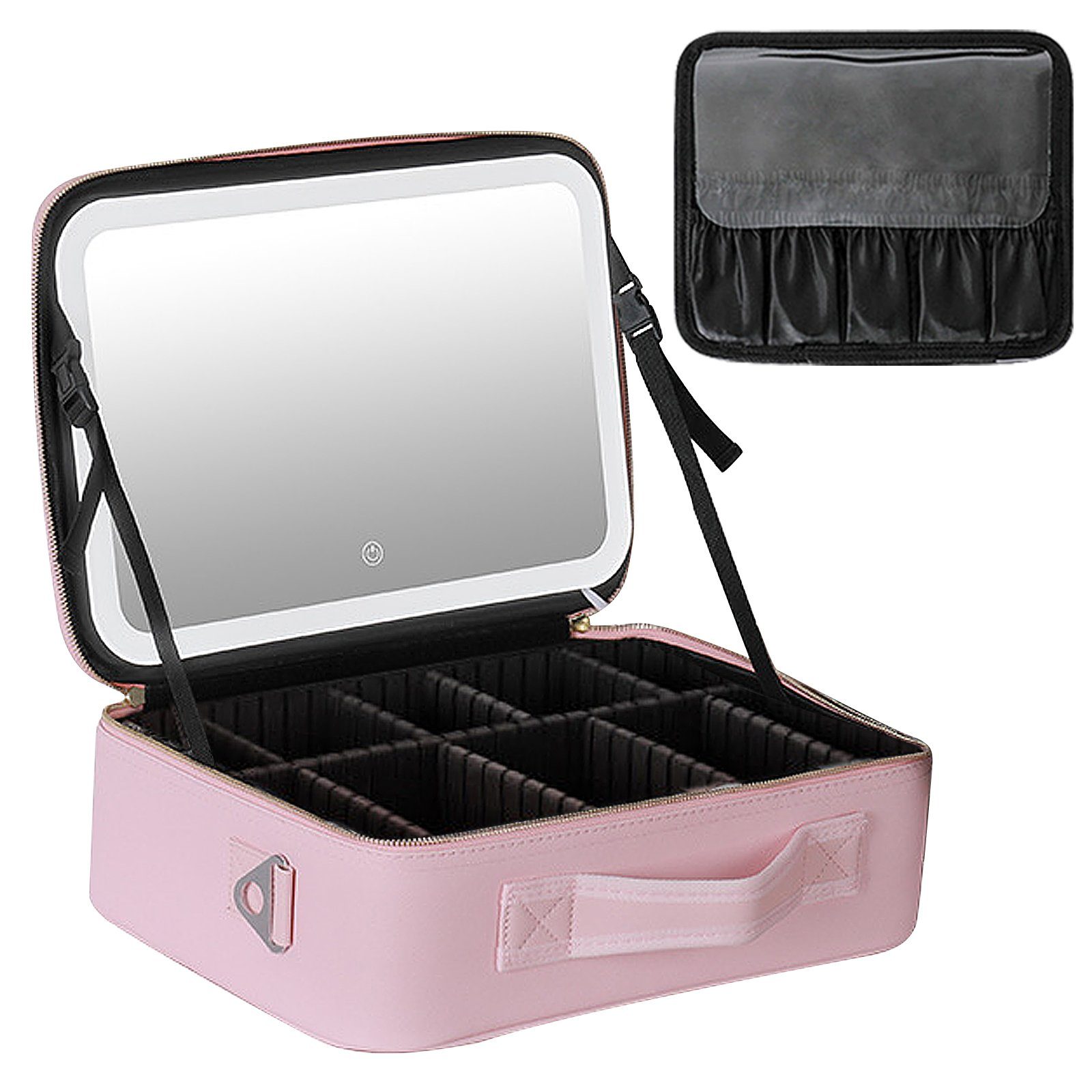 Muuva Kulturbeutel Schwarz - Große Kosmetiktasche Mit 4 Fächern 30x18x21 Cm