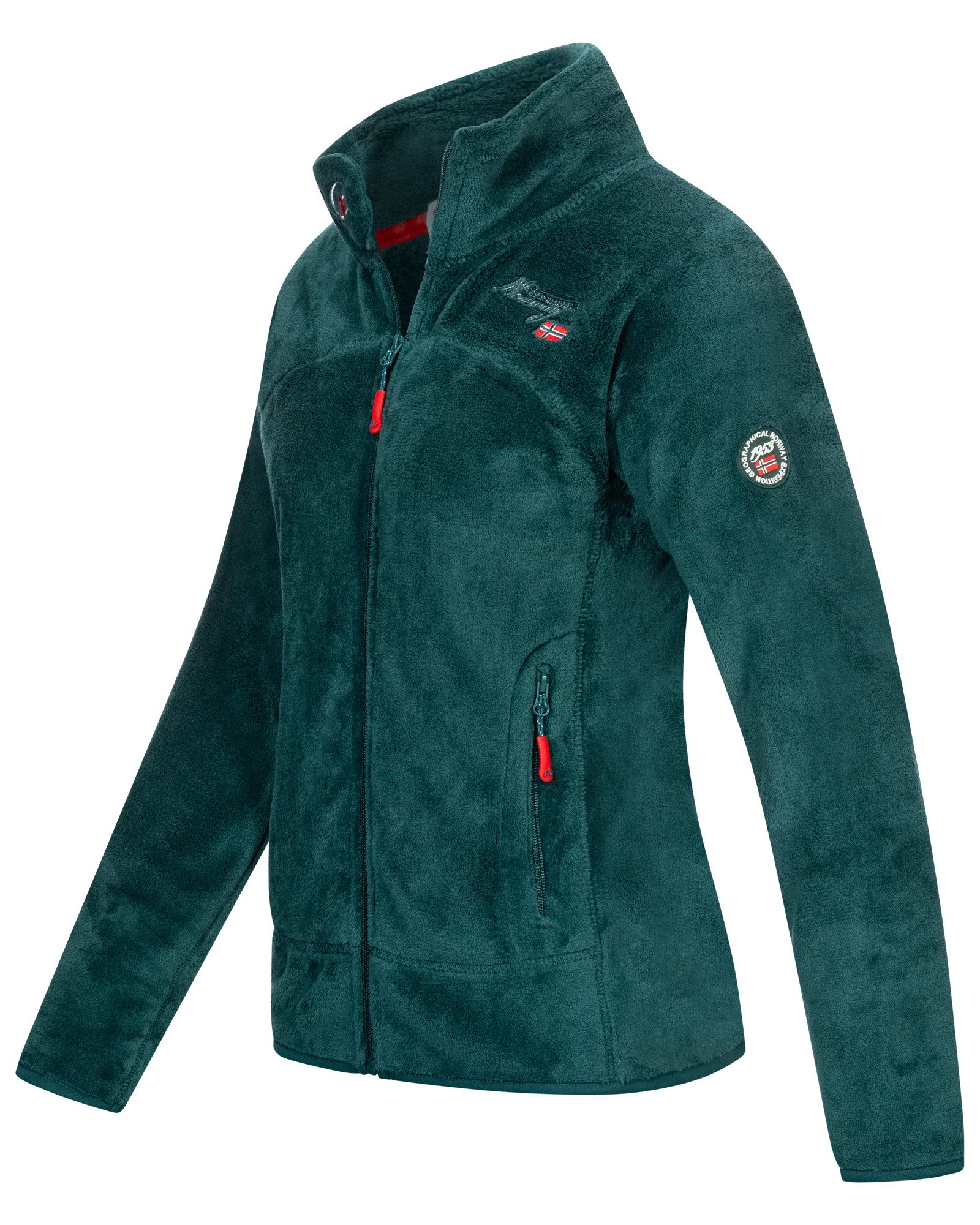 Geographical Norway Fleecejacke Damen Teddy Fleece Jacke Herbst Winter Jacke Sweater Übergangsjacke