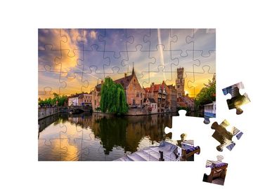 puzzleYOU Puzzle Blick auf das historische Stadtzentrum von Brügge, 48 Puzzleteile, puzzleYOU-Kollektionen