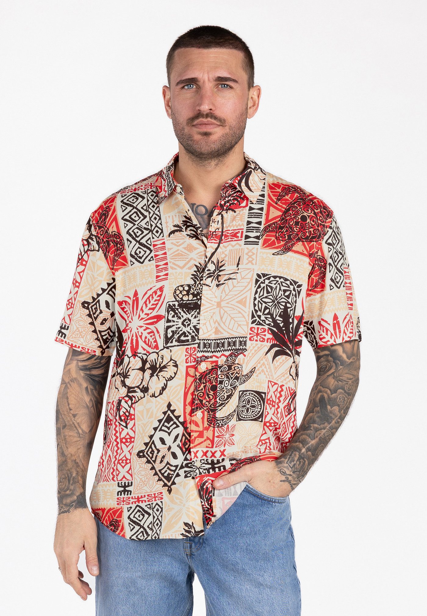 Key Largo Kurzarmhemd MSH KLTAHITI 1/2 allover printed (1-tlg)