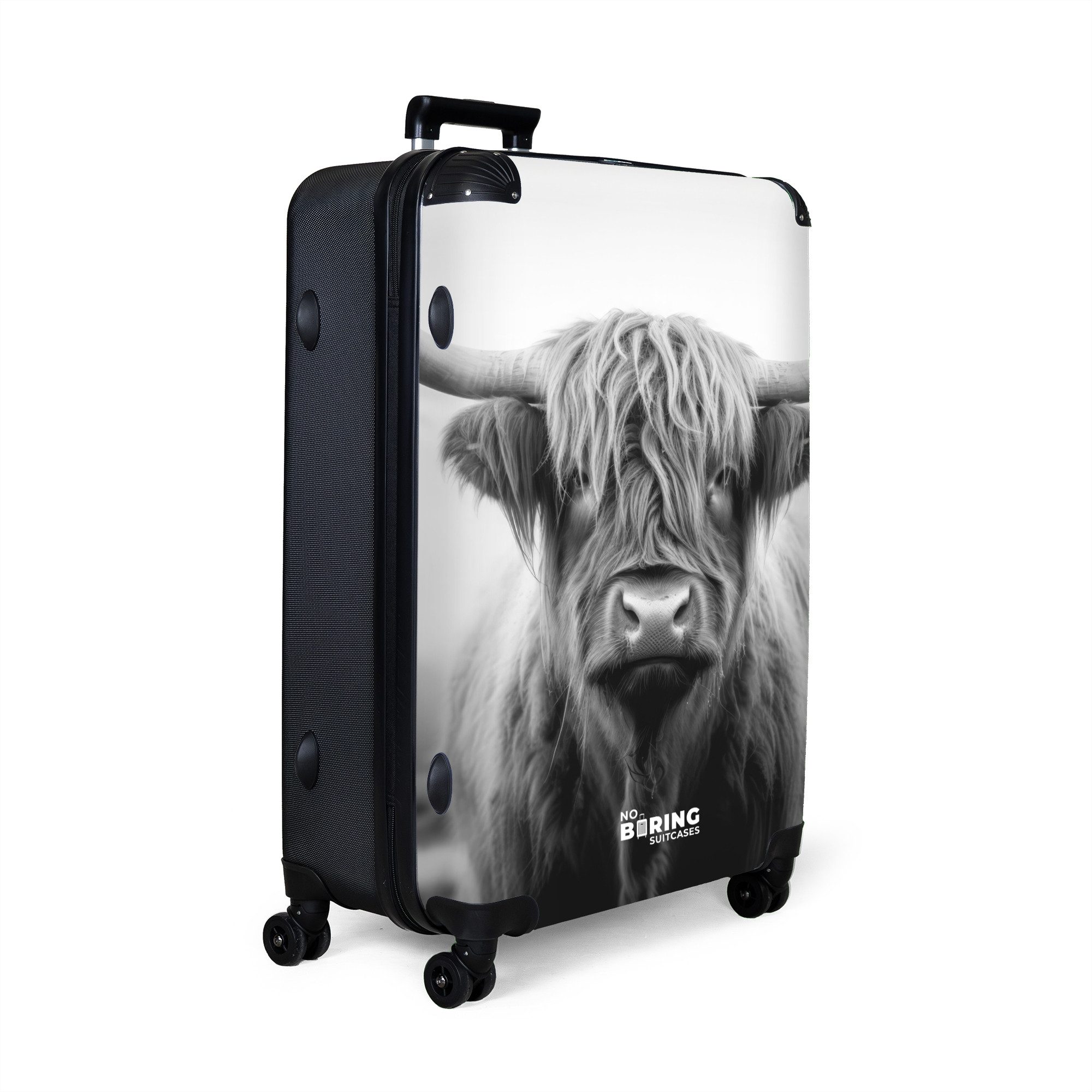 NoBoringSuitcases.com© Hartschalen-Trolley Schottischer Highlander in Schwa günstig online kaufen
