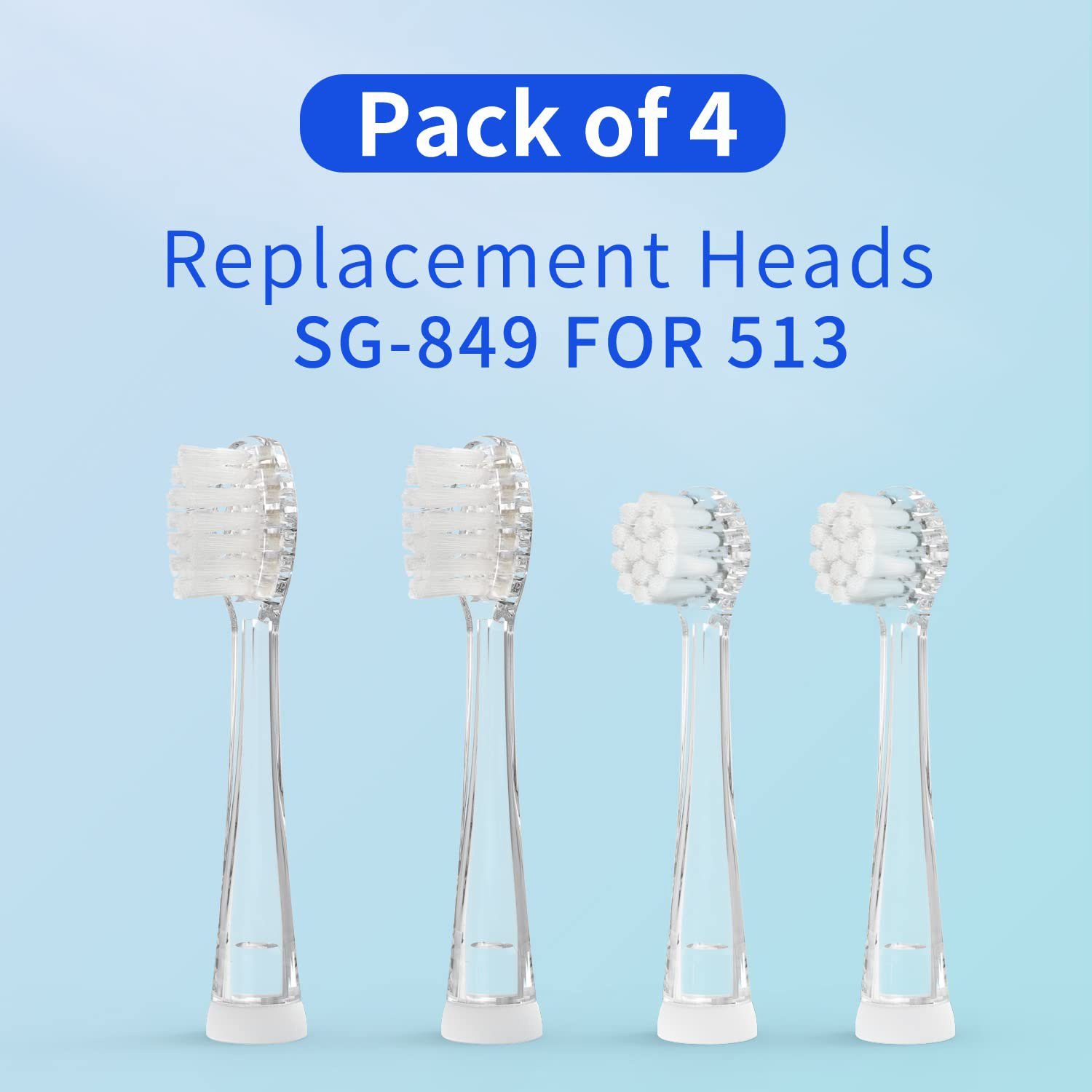 Seago Aufsteckbürsten SG-513 Refill, Kinder Aufsteckbürsten 4 Stück 0-3