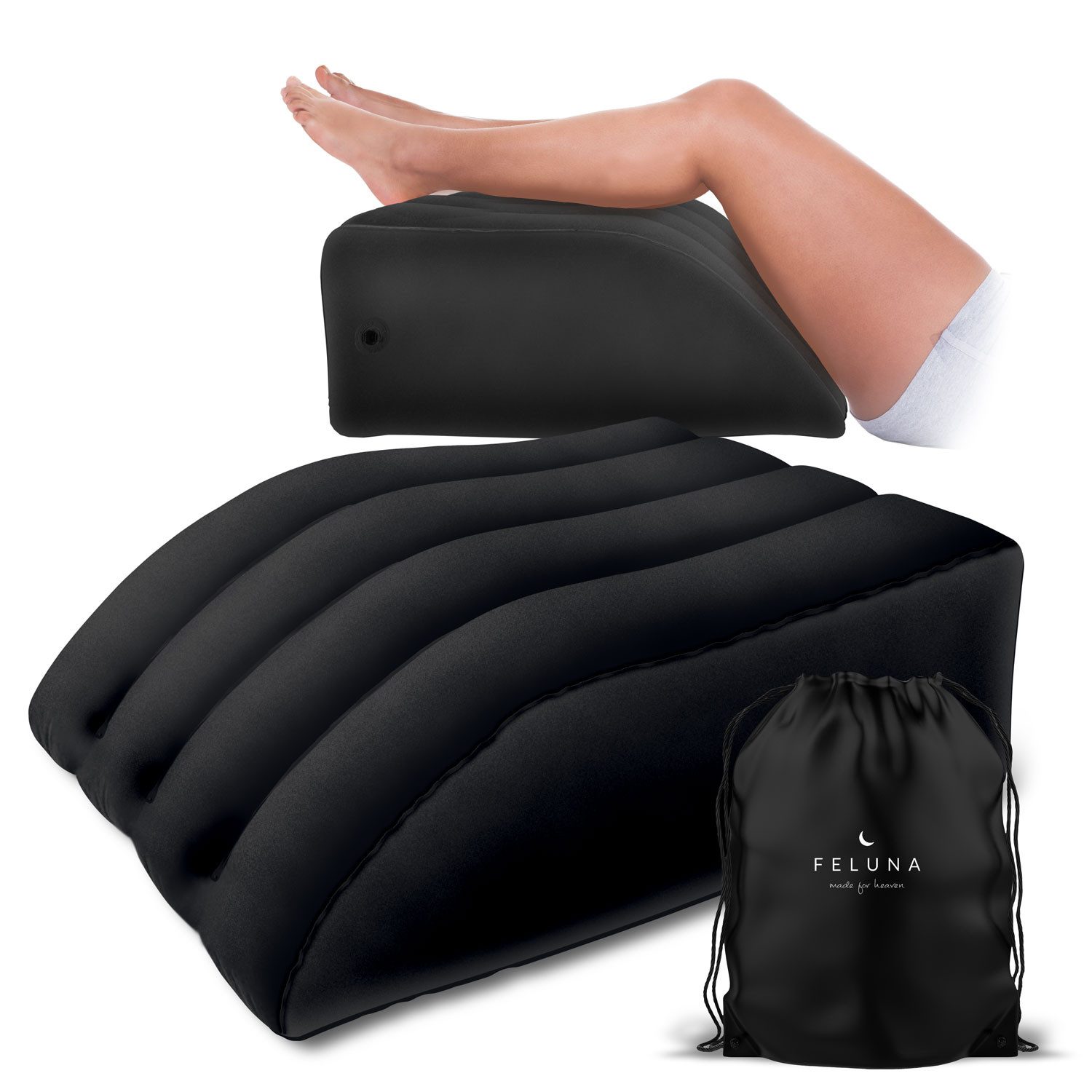 Feluna Keilkissen Ergonomisches Beinstützkissen, Aufblasbares Kissen, zur Rückentlastung, zur Linderung von Bein- und Rückenschmerzen