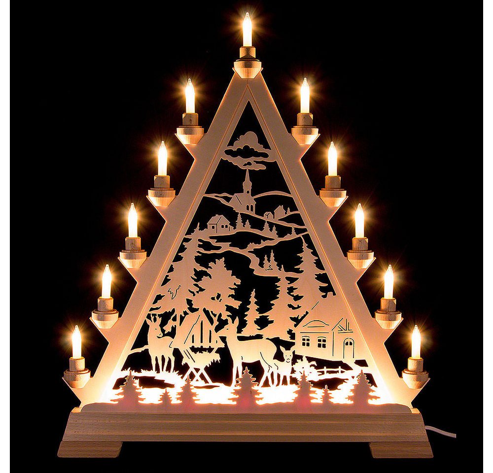 Kunstgewebe Taulin Schwibbogen Lichterspitze Forsthaus (56cm) von Kunstgewerbe Taulin