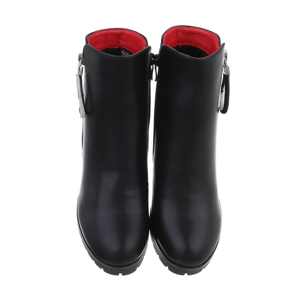 Ital-Design Damen Freizeit High-Heel-Stiefelette (87108547) Blockabsatz High-Heel Stiefeletten in Schwarz – Bild 4 von 4