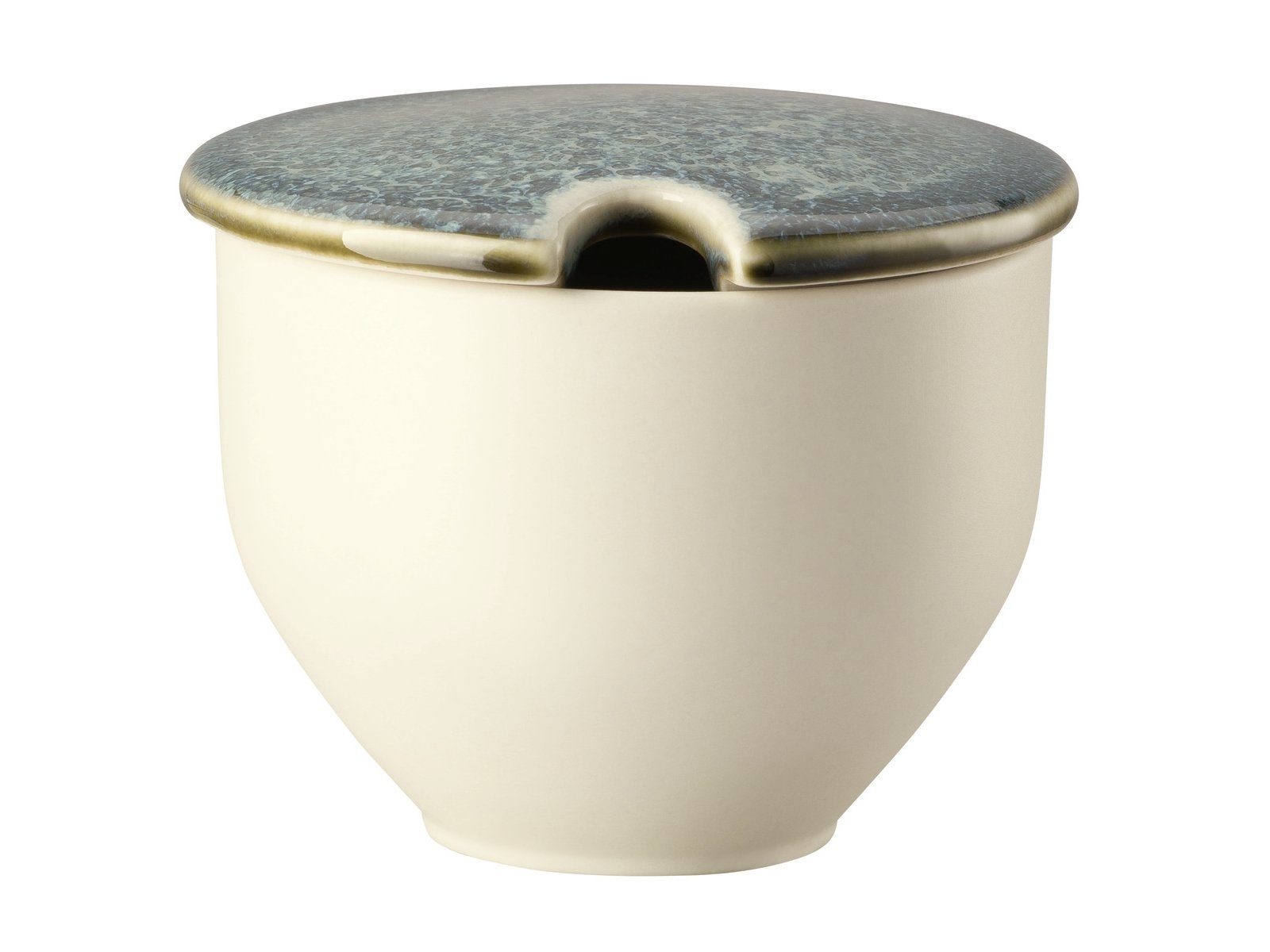 Rosenthal Zuckerdose Junto Aquamarine Zuckerdose mit Einschnitt, Keramik