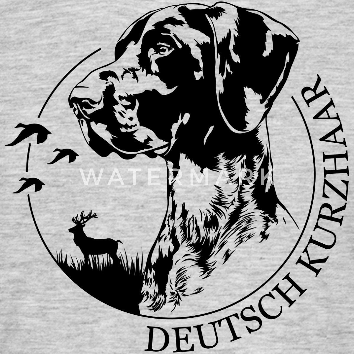 Spreadshirt T-Shirt Deutsch Kurzhaar Jagdhunde Portrait Hund Männer T-Shirt (1-tlg)