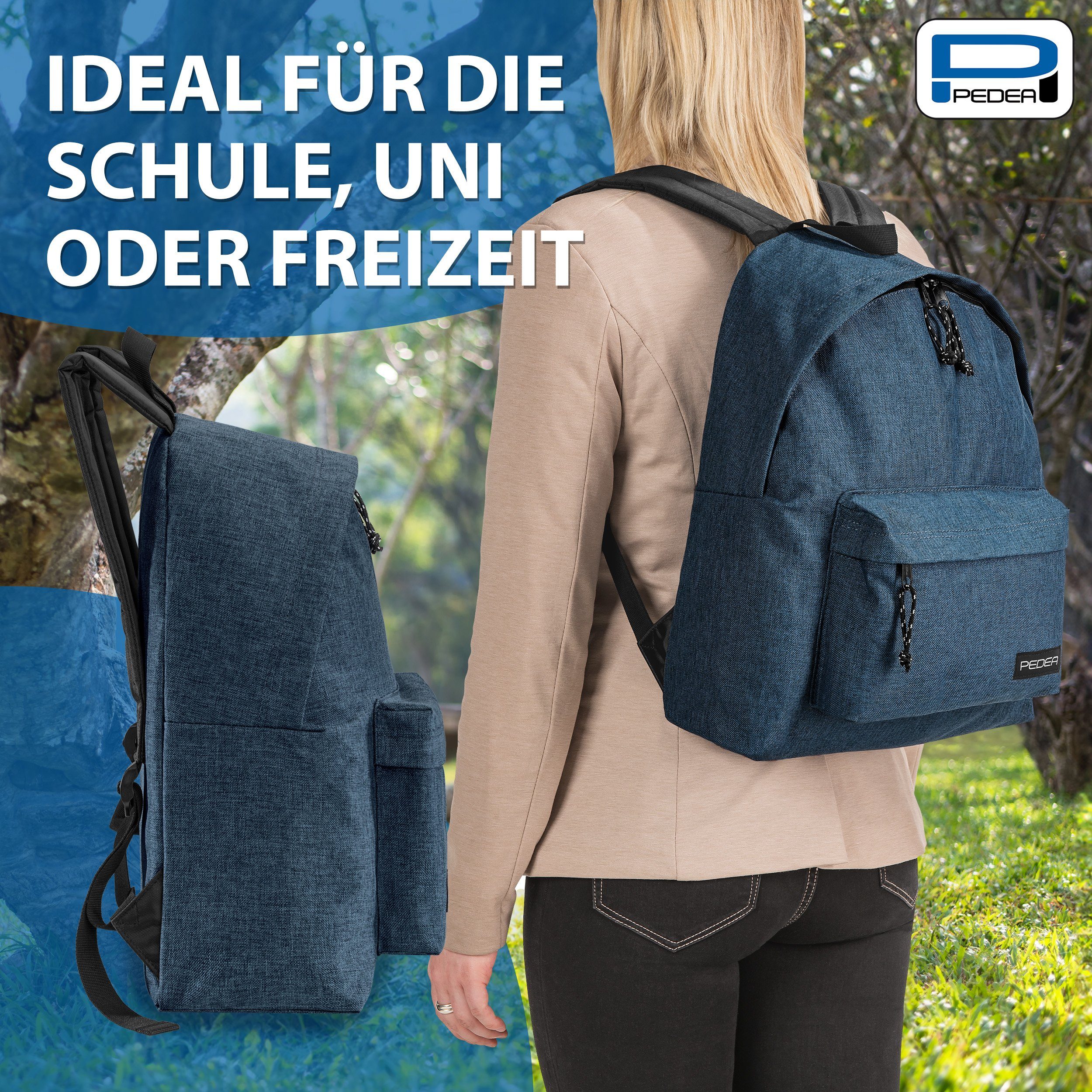 PEDEA Freizeitrucksack STYLE Daypack für Damen & Herren (13,3 Zoll (33,8 cm), gepolstert, wasserabweisend – Bild 5 von 5