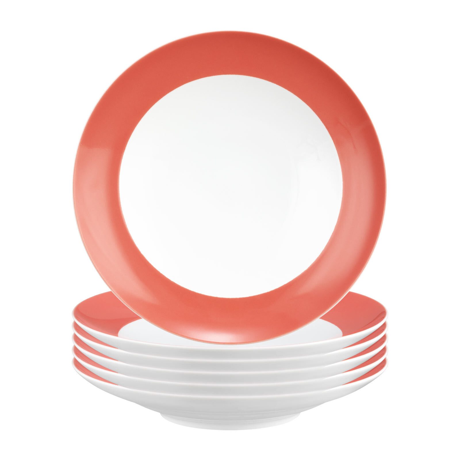 Seltmann Weiden Suppenteller Liberty Pure Colors Suppenteller ø 23,5 cm 6er Set, (6 St)