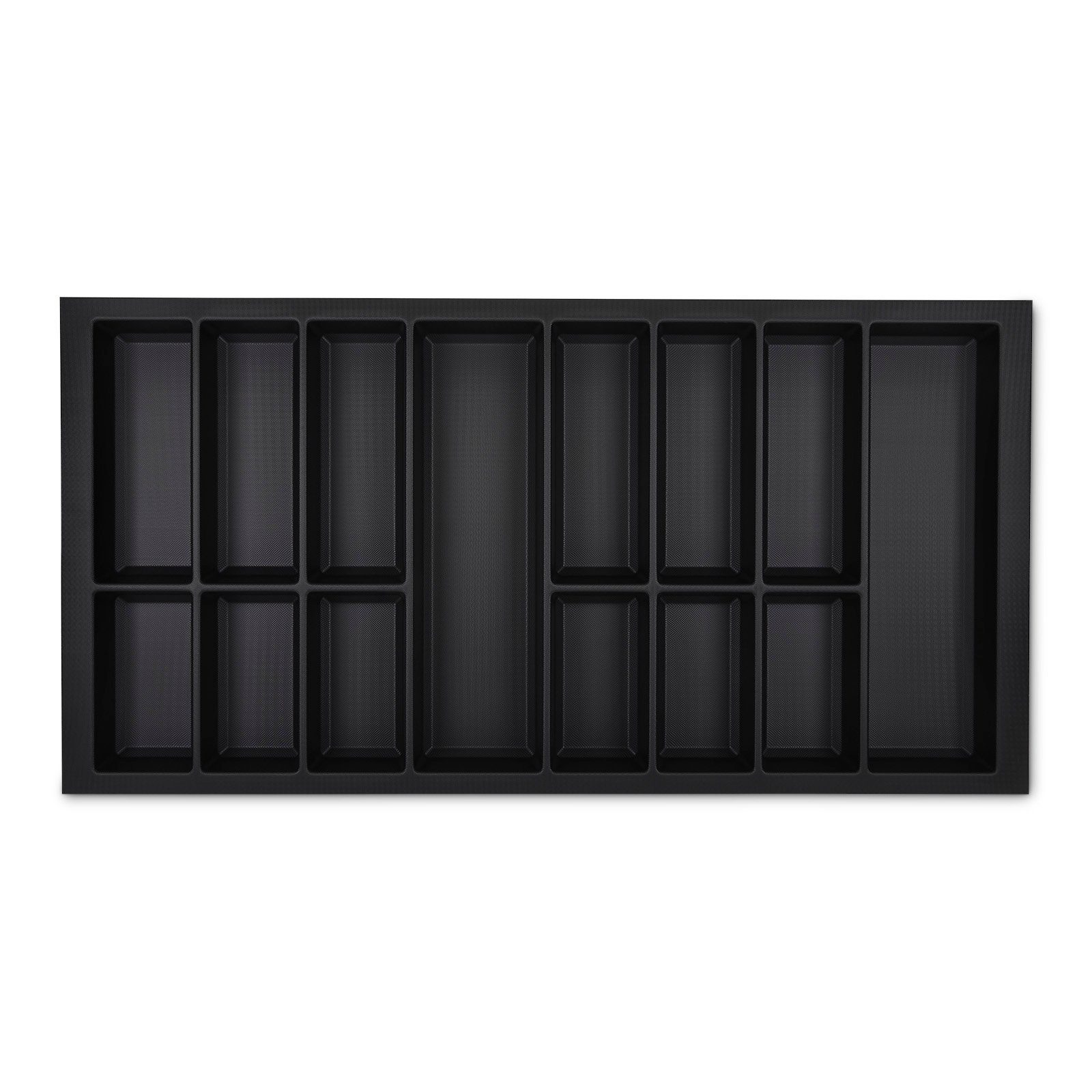 SO-TECH® Besteckeinsatz ORGA-BOX VII schwarz für z.B. Schüller und Schröder Küchen, für Schubladen mit 100 cm Breite, 926 x 474 mm