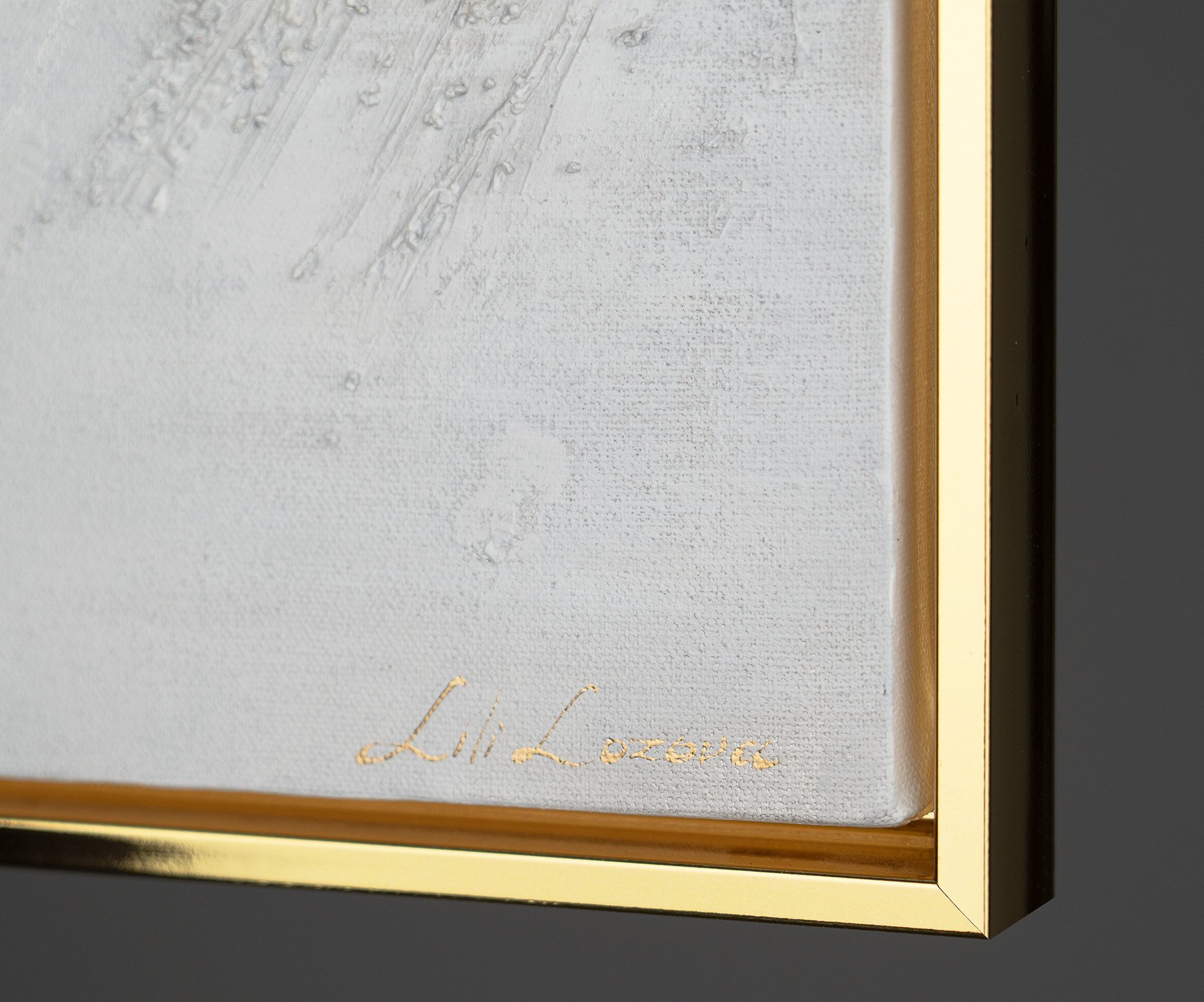 YS-Art Gemälde Funkelnde Schattierungen, Abstraktion, mehrteilige Abstraktion mit einem goldenen Rahmen