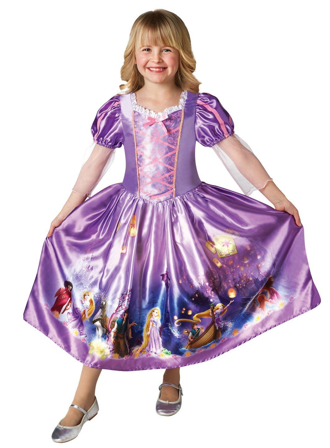 Rubie´s Kostüm Disney Prinzessin Rapunzel Dream Kinderkostüm, Traumhaftes Prinzessinnenkleid mit Szenen aus dem Disney-Spielfilm