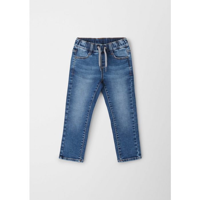 s.Oliver 5-Pocket-Jeans Slim: Jeans aus Baumwollstretch angedeuteter Tunnelzug Waschung