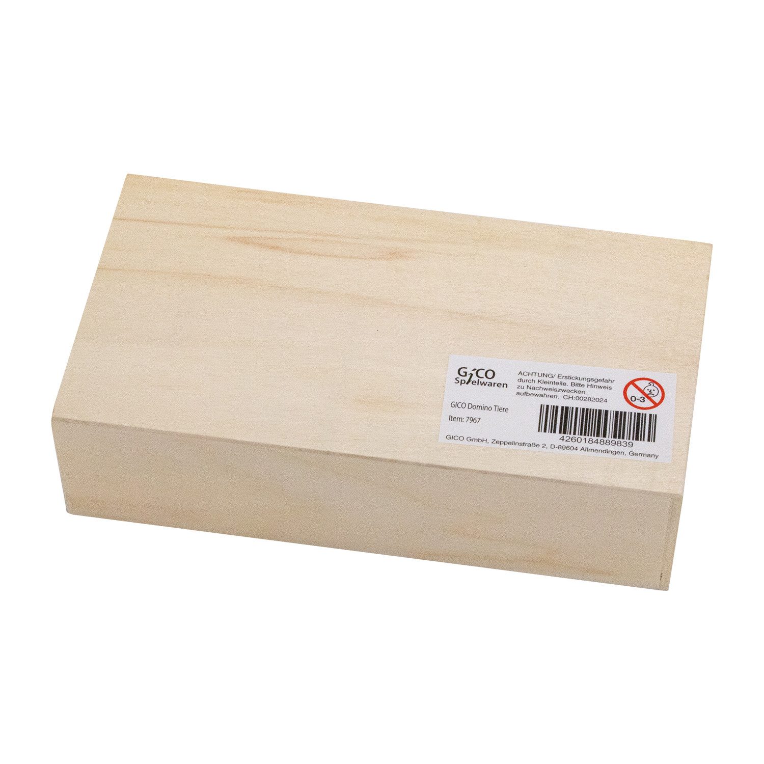 GICO Spielesammlung GICO Holz Domino Tiere für Kinder Erwachsene Reisespiel -7967