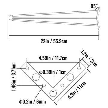 VEVOR Tischbein VEVOR Haarnadel Tischbein 22 Zoll 55,9 cm, mit 4 Gummibodenfüße