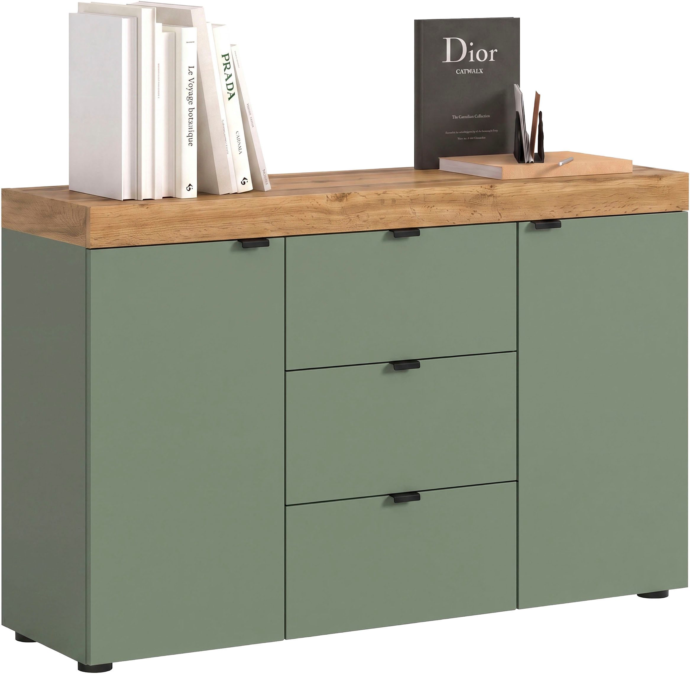OTTO home Sideboard MAMBO II, Breite 125 cm, 2 Türen, 3 Schubkästen (1 St., 2-farbige Ausführung, in verschiedenen modernen Trendfarben erhältlich), Sideboard, Kommode, Wohnzimmer, Flur, Arbeitszimmer