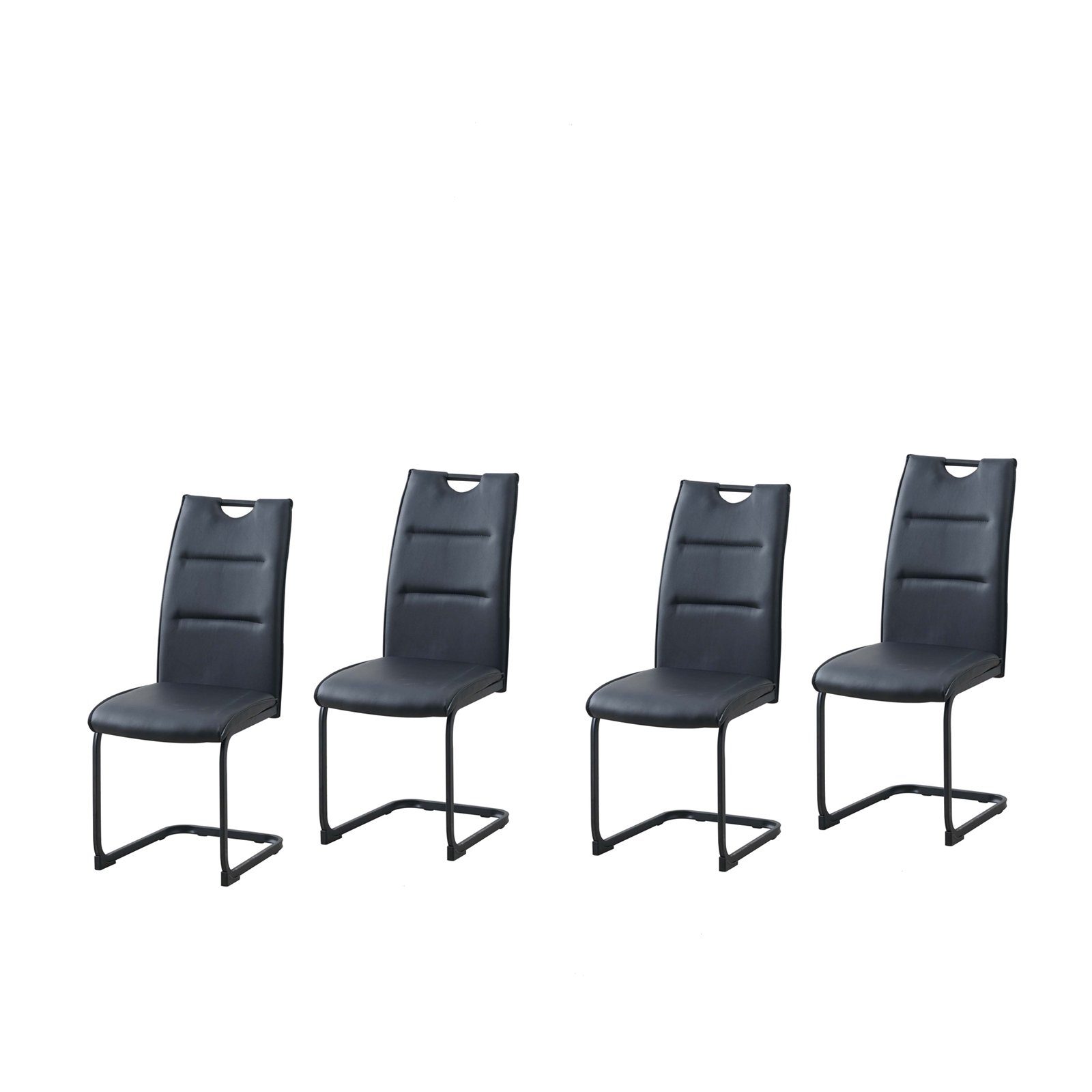 HTI-Line Freischwinger Schwingstuhl 4er Set PU günstig online kaufen