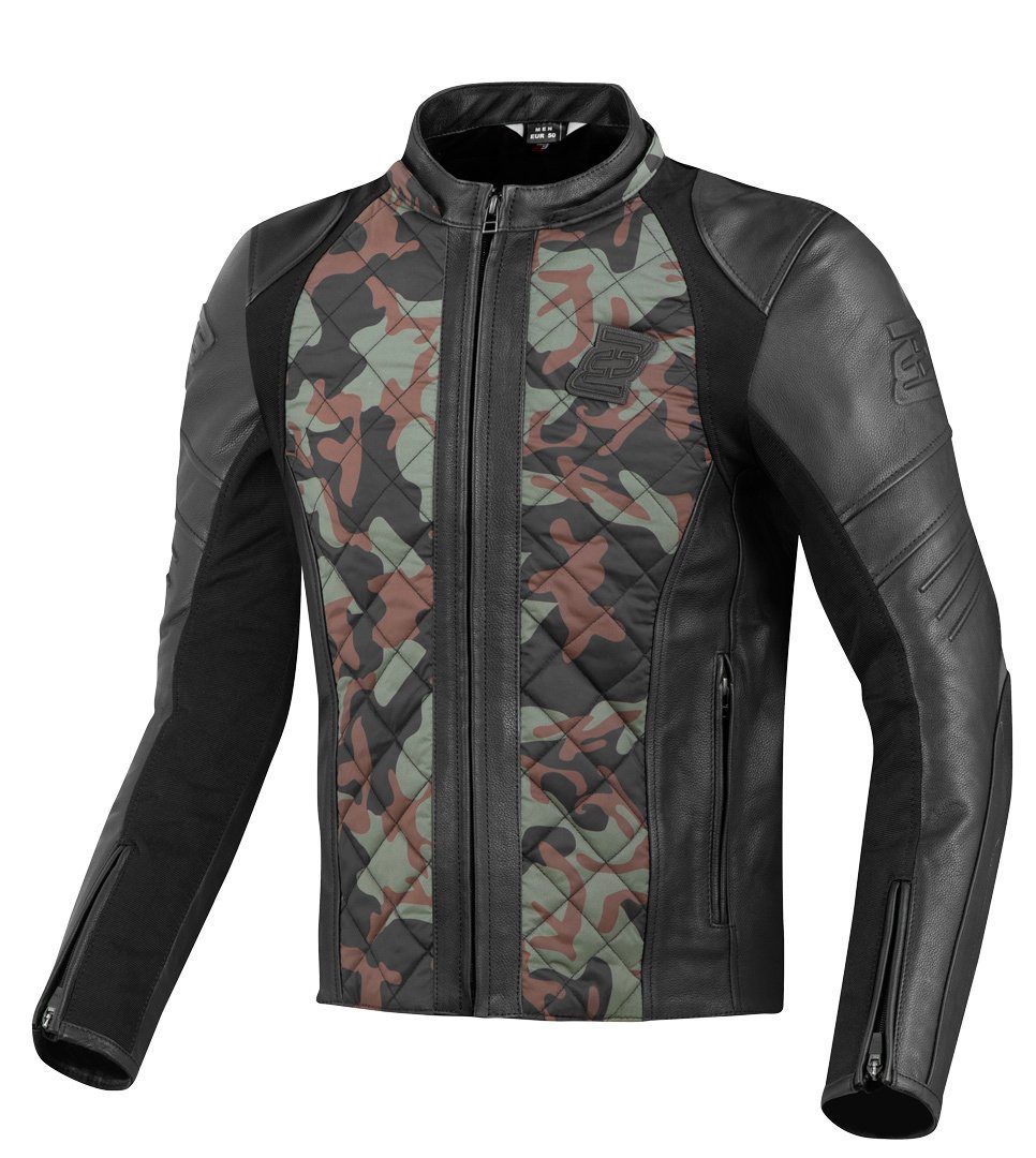 Bogotto Motorradjacke Radic Motorrad Leder-/Textiljacke Green/Camouflage