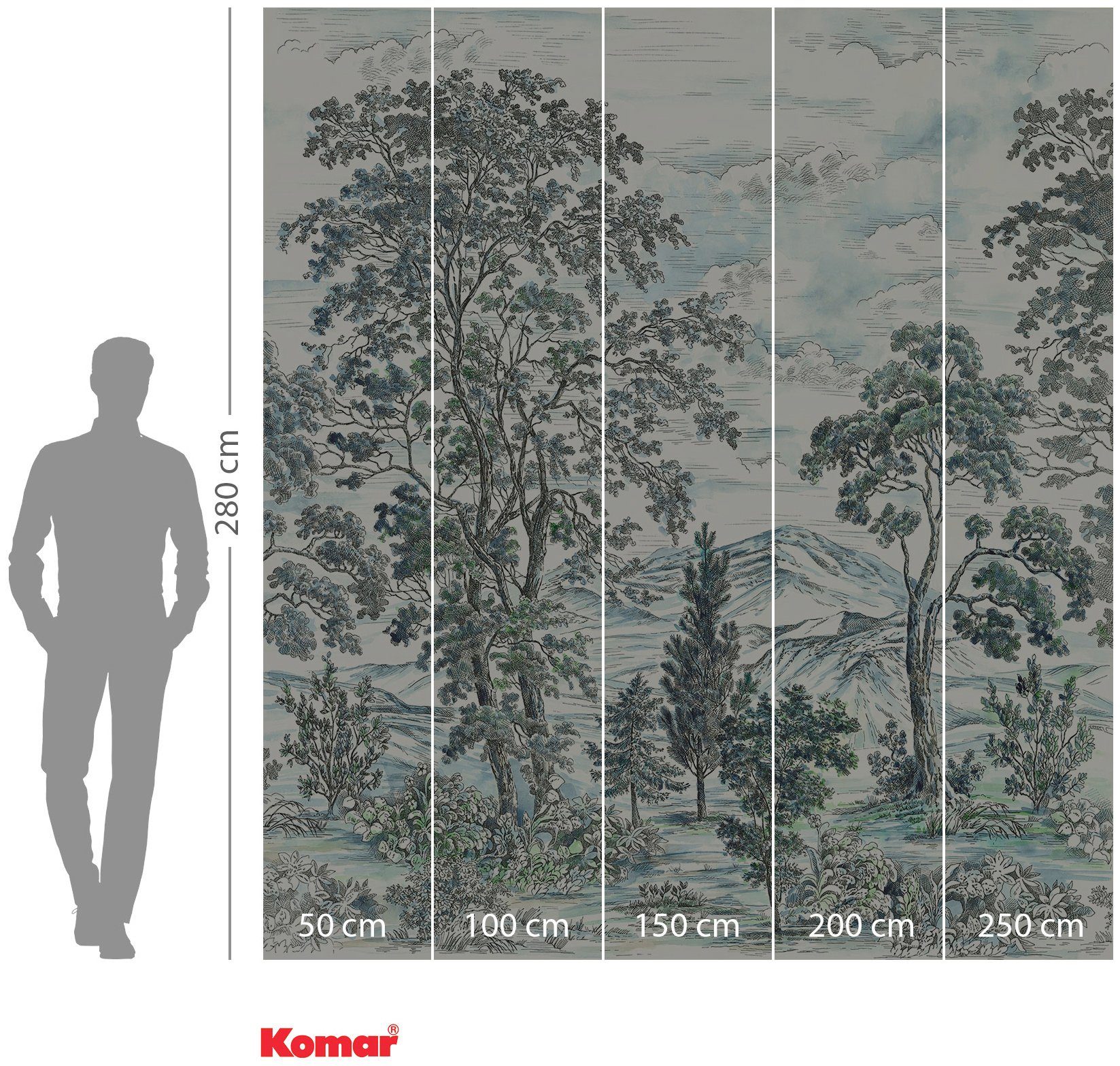 (Breite Highland Trees, Vliestapete Höhe) cm Komar x 250x280