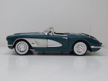 Motormax Modellauto Chevrolet Corvette Cabrio C1 1958 dunkelgrün metallic Modellauto 1:18, Maßstab 1:18