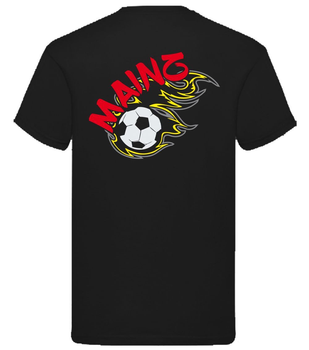 G-graphics T-Shirt Mainz in flames – Feuer-Fussball – mit Front- & Backprint (1-tlg) Herren T-Shirt mit einem Motiv für den echten Fan