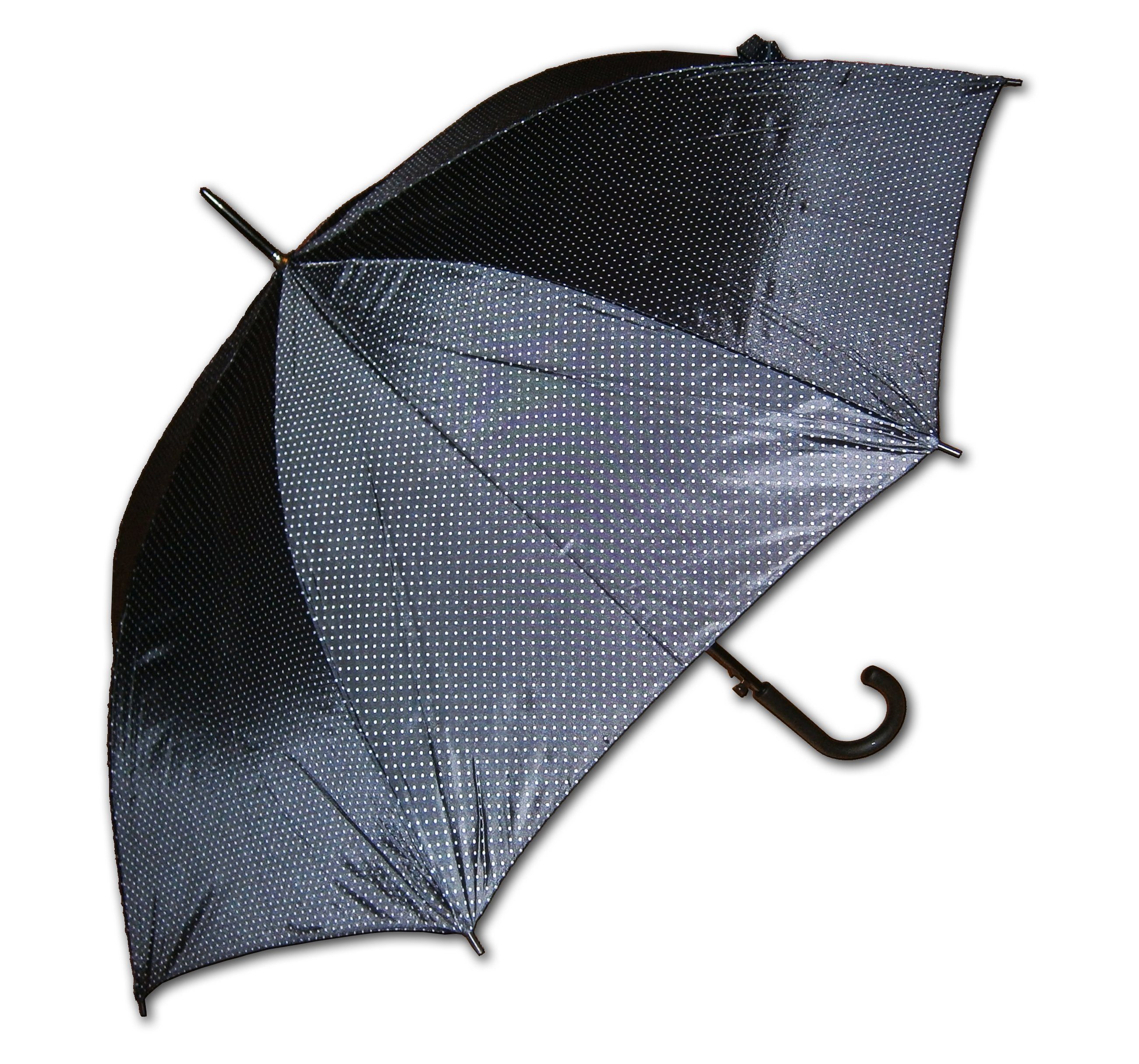 Stockregenschirm Automatik STOCKSCHIRM Ø100cm Schwarz/Punkte 84cm 2103 (Schwarz/Punkte), Stockregenschirm Regenschirm Schirm