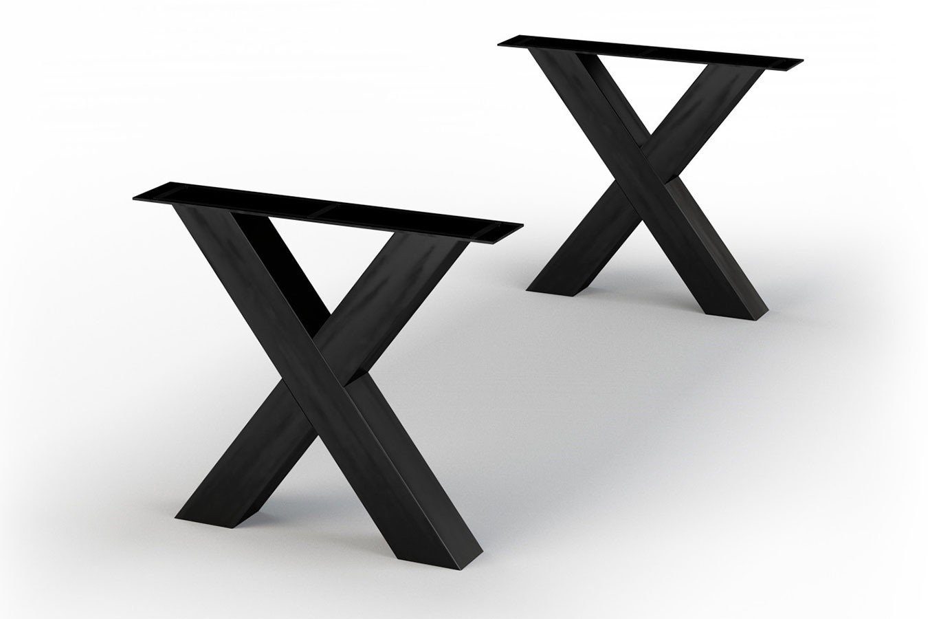 daslagerhaus living Tischbein Tischbein Freja Set X-Form schwarz