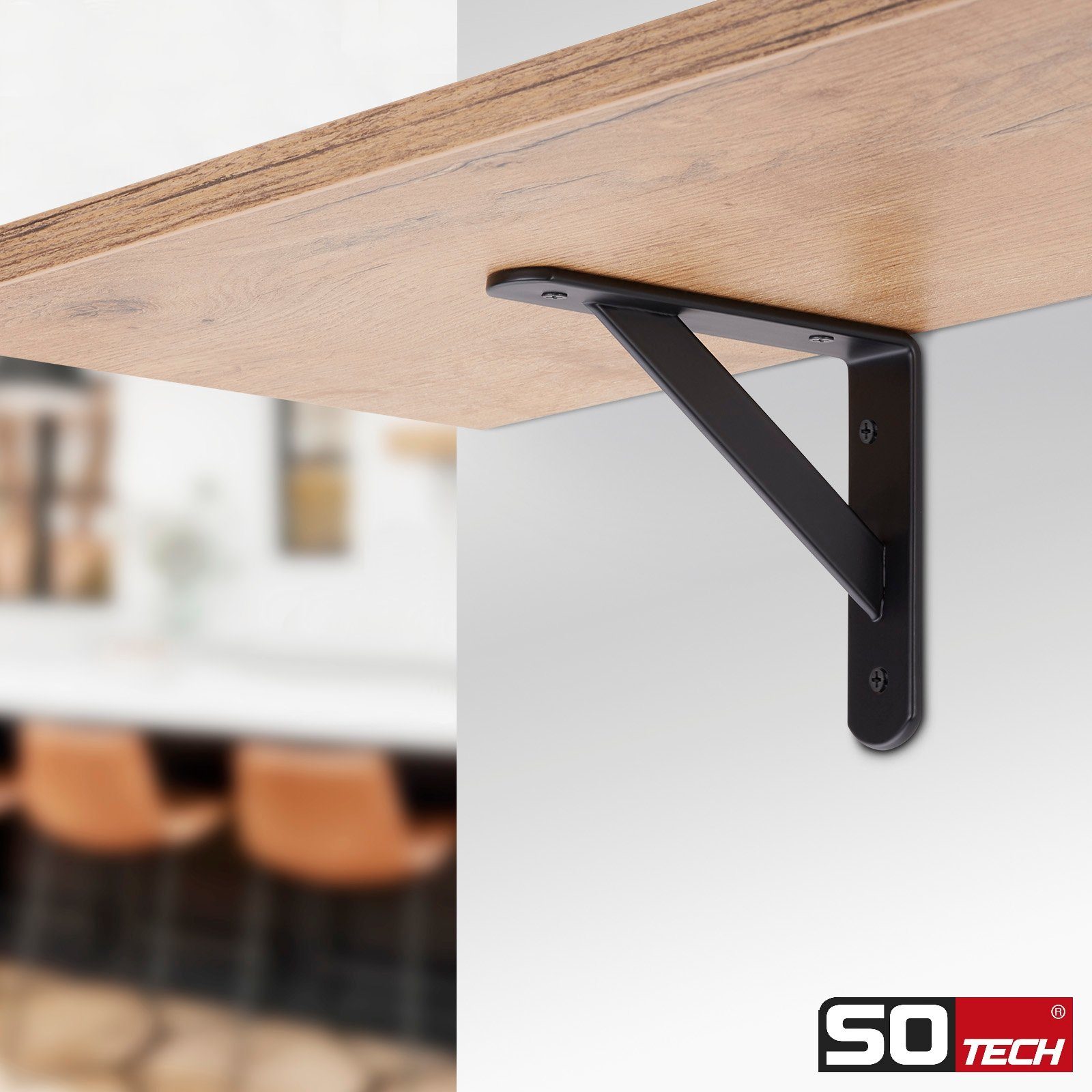 SO-TECH® Wandregalhalter Schwerlast-Konsole Regalkonsole BLACKLINE I schwar günstig online kaufen